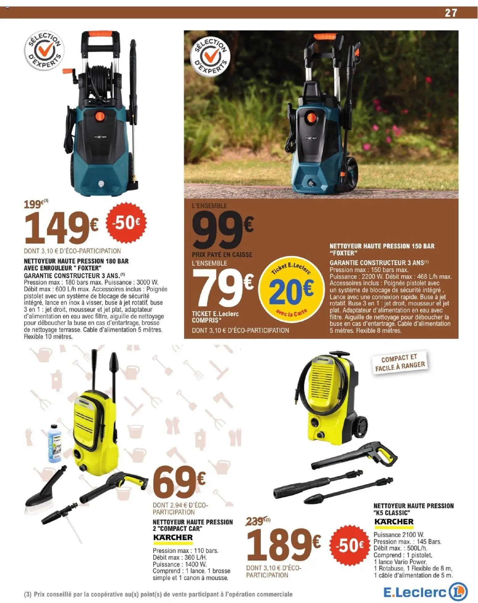 {H1} | Page: 27 | Produits: Câble, Adaptateur, Nettoyeur haute pression, Brosse