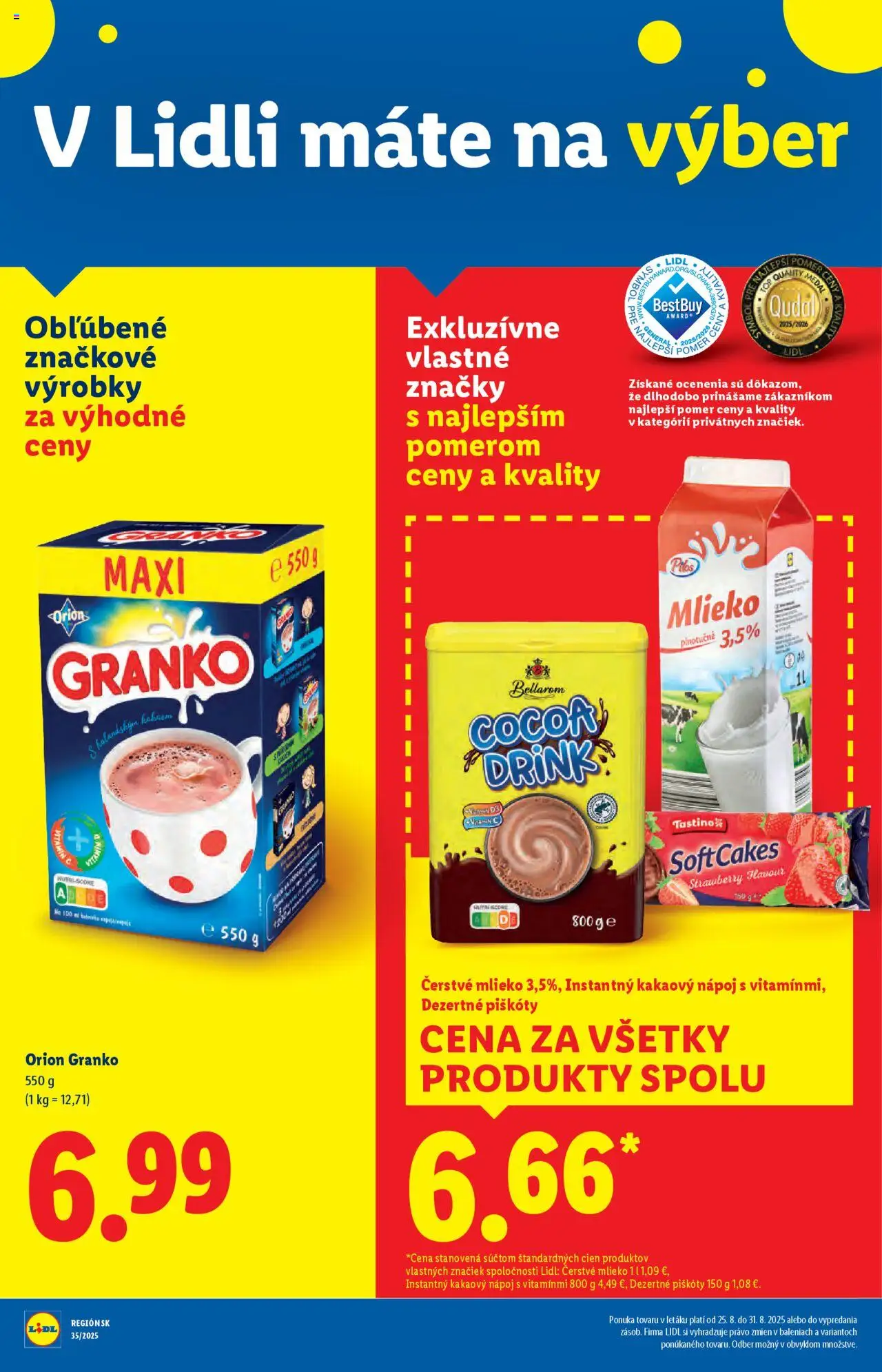 Lidl leták │ platný od 25.08.2025 | Strana: 10 | Produkty: Mlieko, Med, Granko