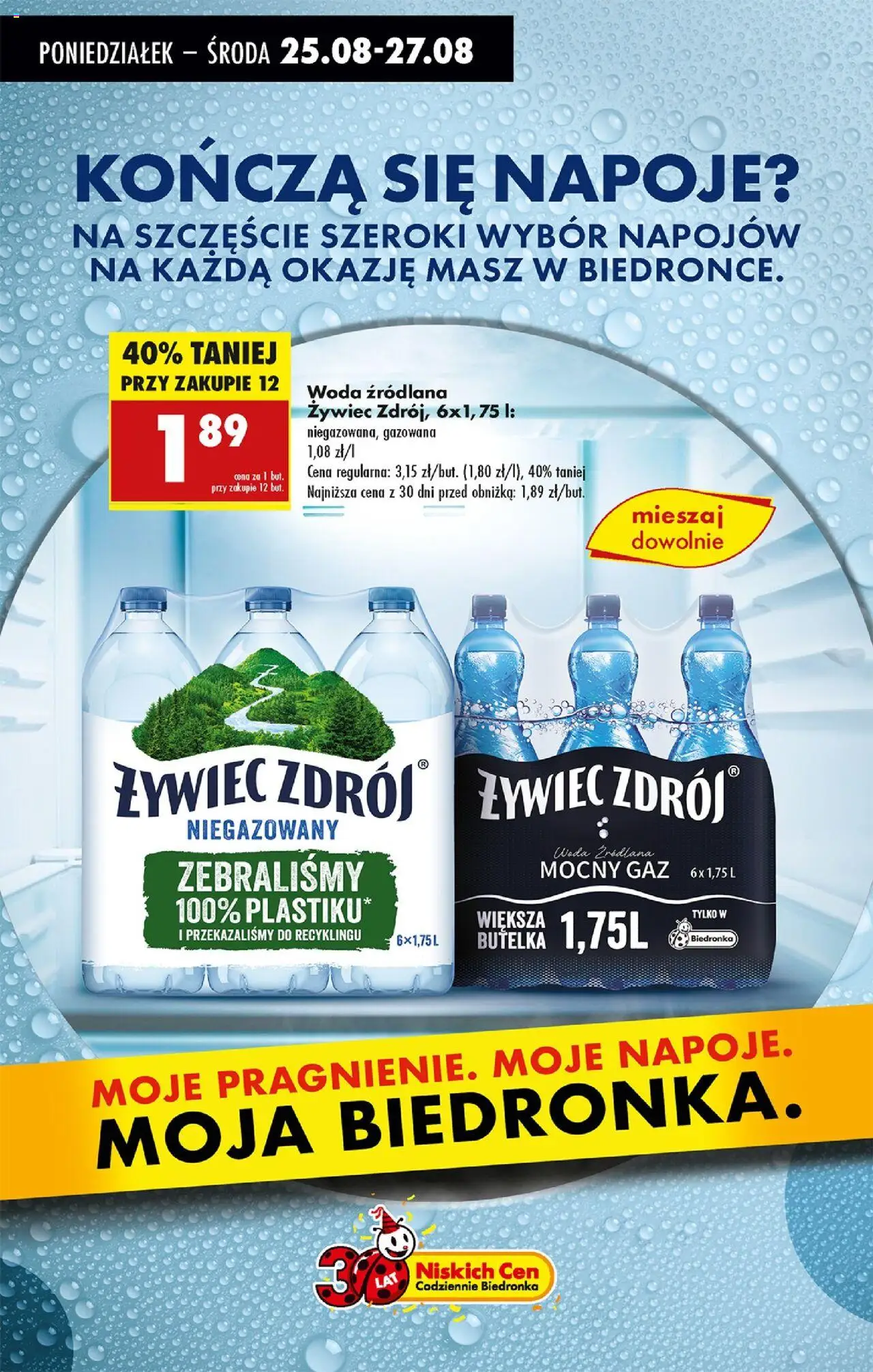 Biedronka gazetka od 25.08.2025 | Strona: 66 | Produkty: Napoje, Woda źródlana, Woda