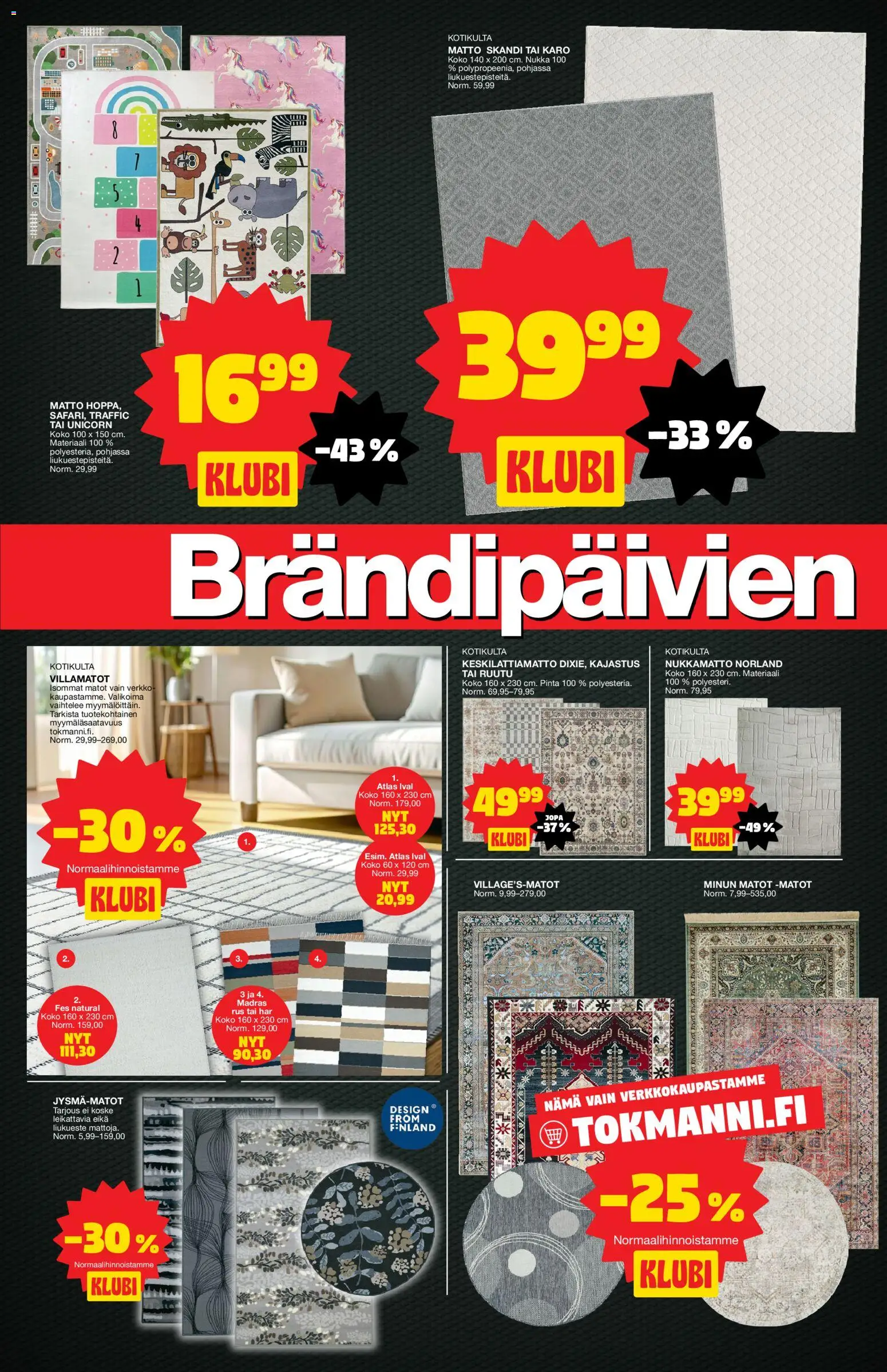 Tokmanni tarjoukset – voimassa 09.03.2026 alkaen | Sivu: 10 | Tuotteet: Matot, Matto