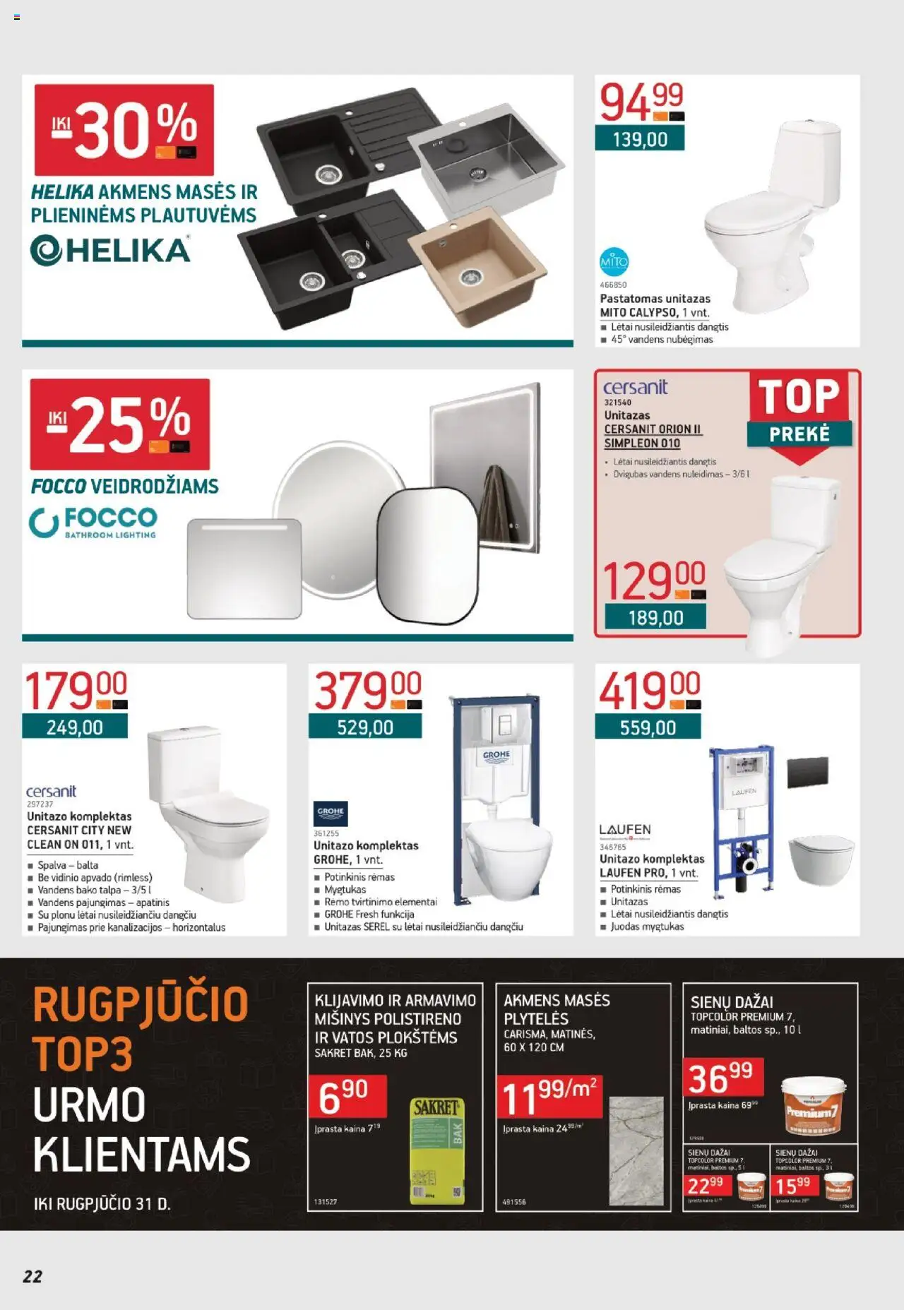 ERMITAŽAS - Leidinys│galioja nuo 04.08.2025 | Puslapis: 22 | Prekių: Unitazas