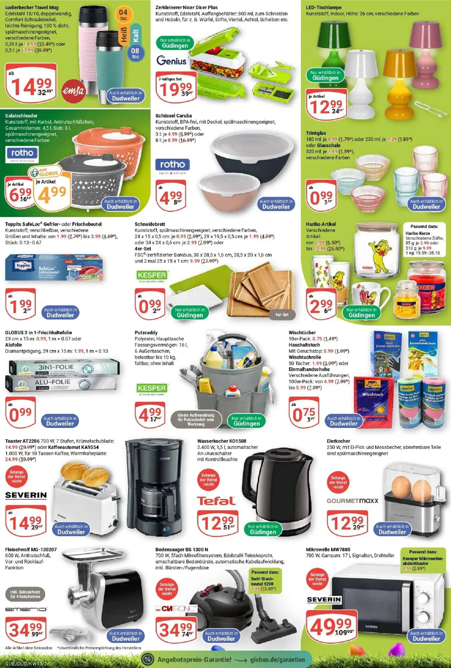 Globus prospekt Saarbrücken-Dudweiler	 – gültig ab 23.03.2026 | Seite: 6 | Produkte: Wasserkocher, Toaster, Haribo, Eierkocher