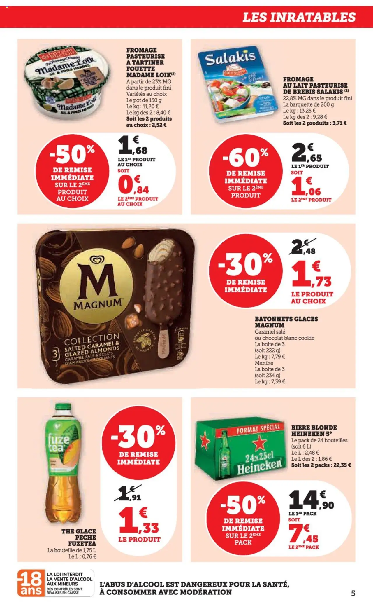  | Page: 5 | Produits: Ail, Bière blonde Heineken, Lait, Bière