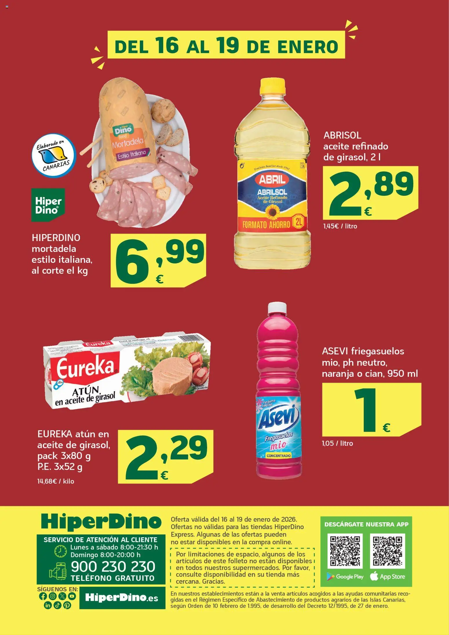 HiperDino folleto │ válido desde el 16.01.2026 | Página: 2 | Productos: Aceite, Teléfono, Aceite de girasol, Mortadela