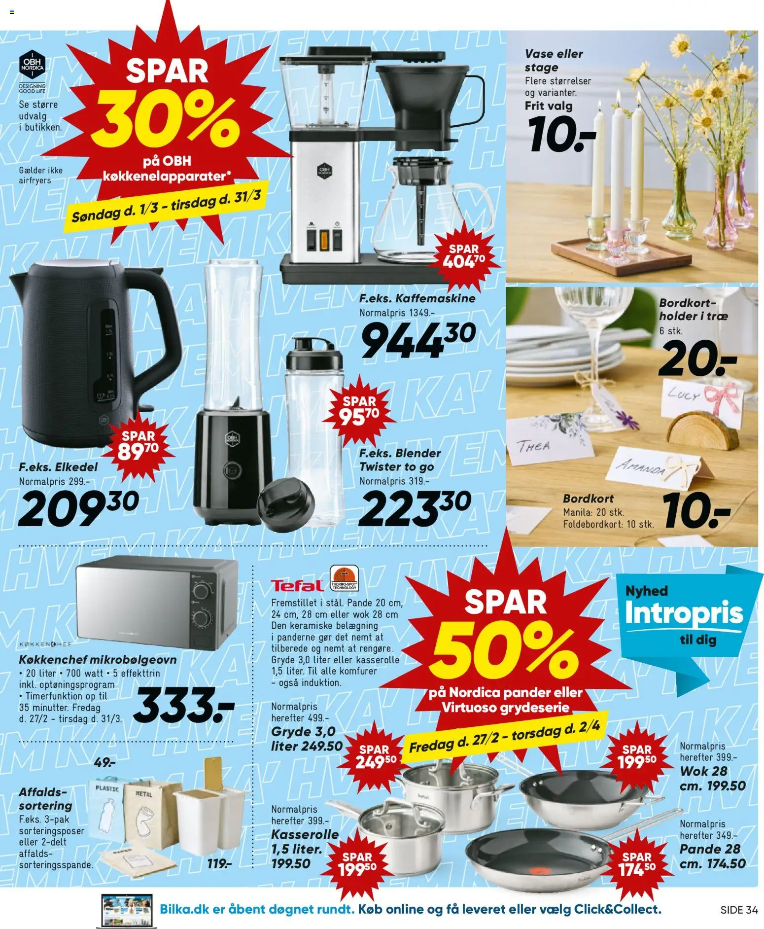 Bilka tilbudsavis – gyldig fra 27.02.2026 | Side: 25 | Produkter: Vase, Mikrobølgeovn, Komfurer, Kaffemaskine