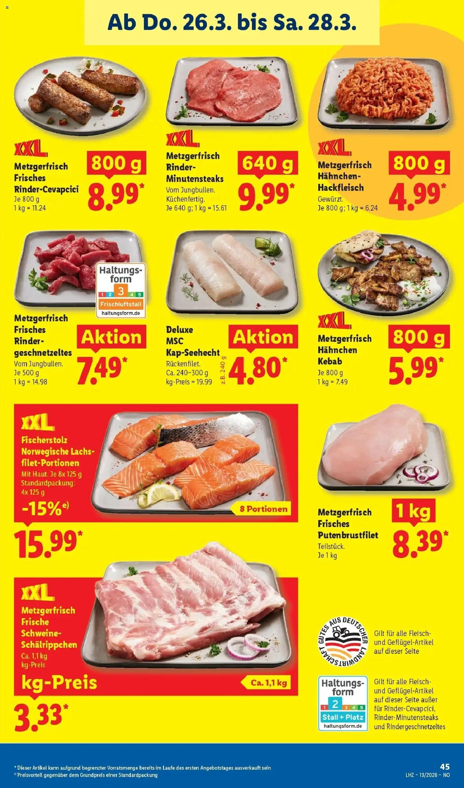 Lidl Prospekt Braunschweig – gültig ab 23.03.2026 | Seite: 67 | Produkte: Hahnchen, Lachs, Fleisch, Hackfleisch