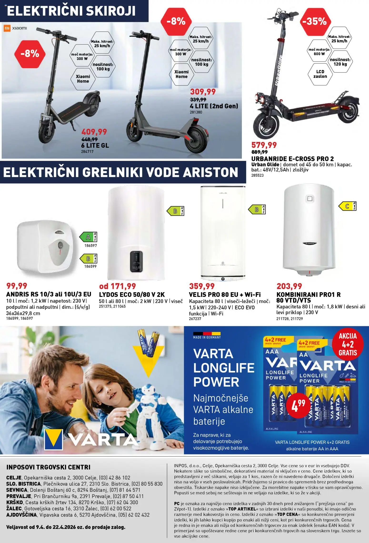 Novi Inpos katalog ponudbe – veljaven od 09.04.2026 | Stran: 28 | Izdelki: Baterije