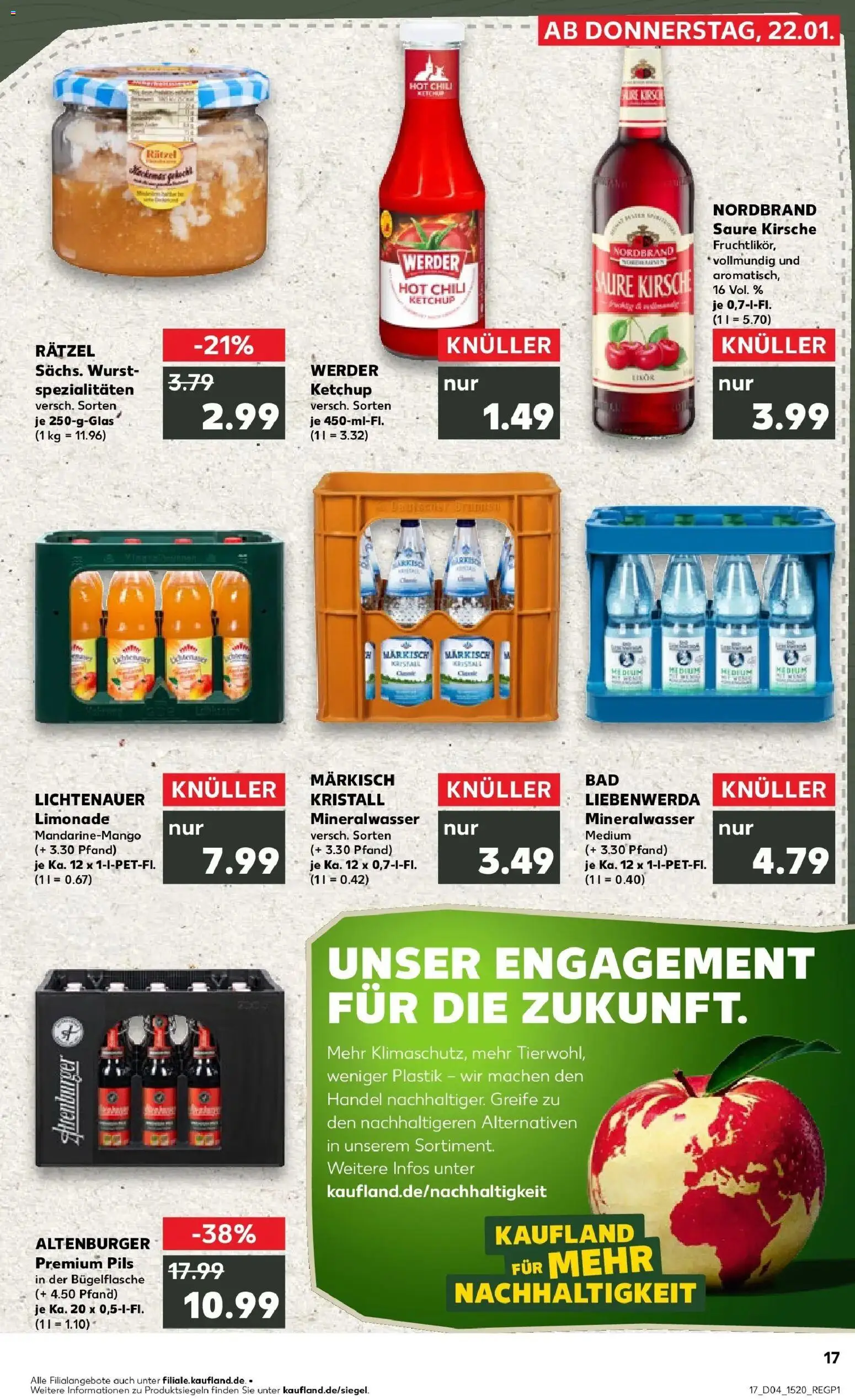 Kaufland prospekt Linthe	 – gültig ab 22.01.2026 | Seite: 2 | Produkte: Limonade, Wurst, Chili, Ketchup