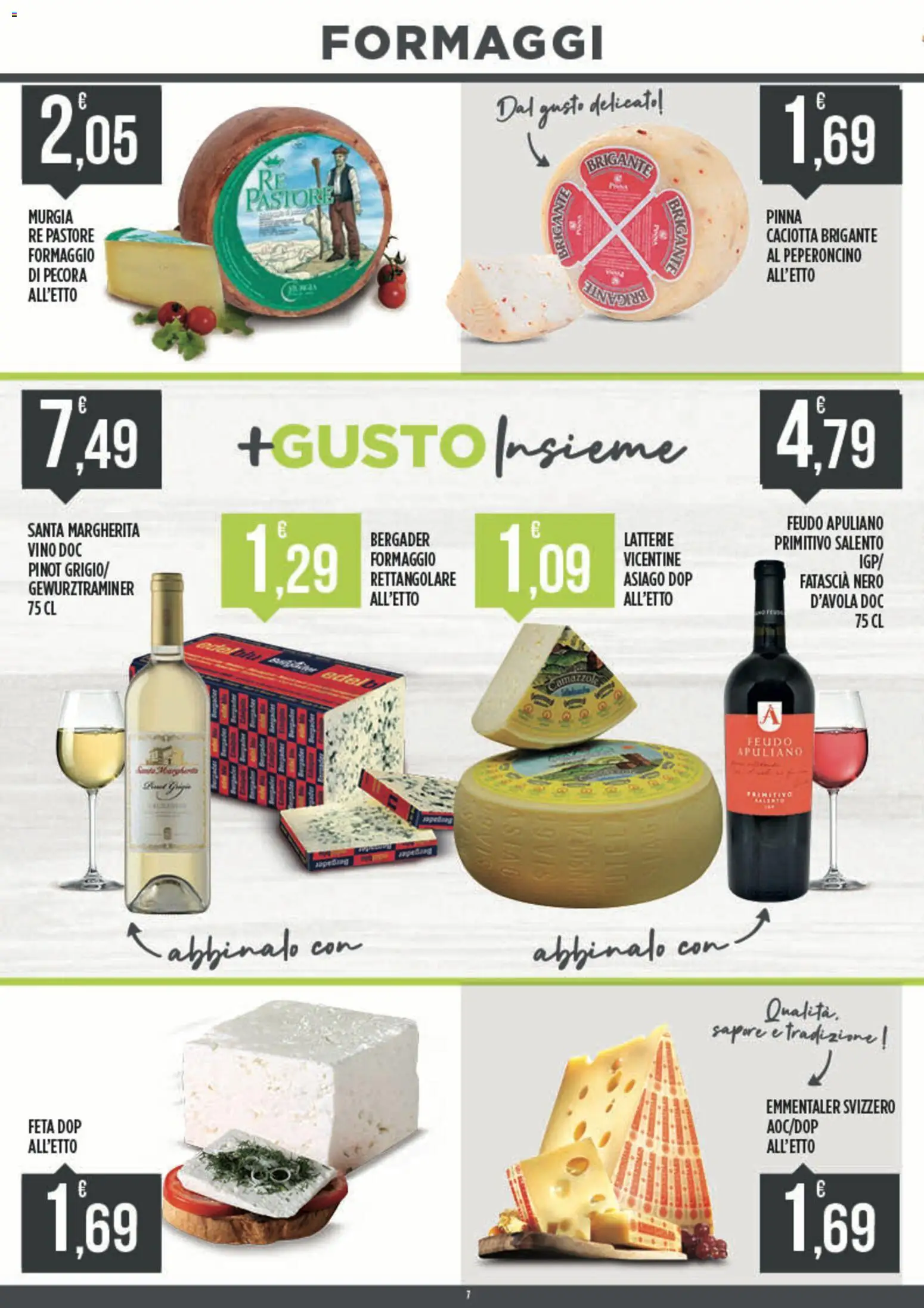 Volantino Euroesse del 07.04.2026 | Pagina: 7 | Prodotti: Formaggio, Vino, Peperoncino, Feta