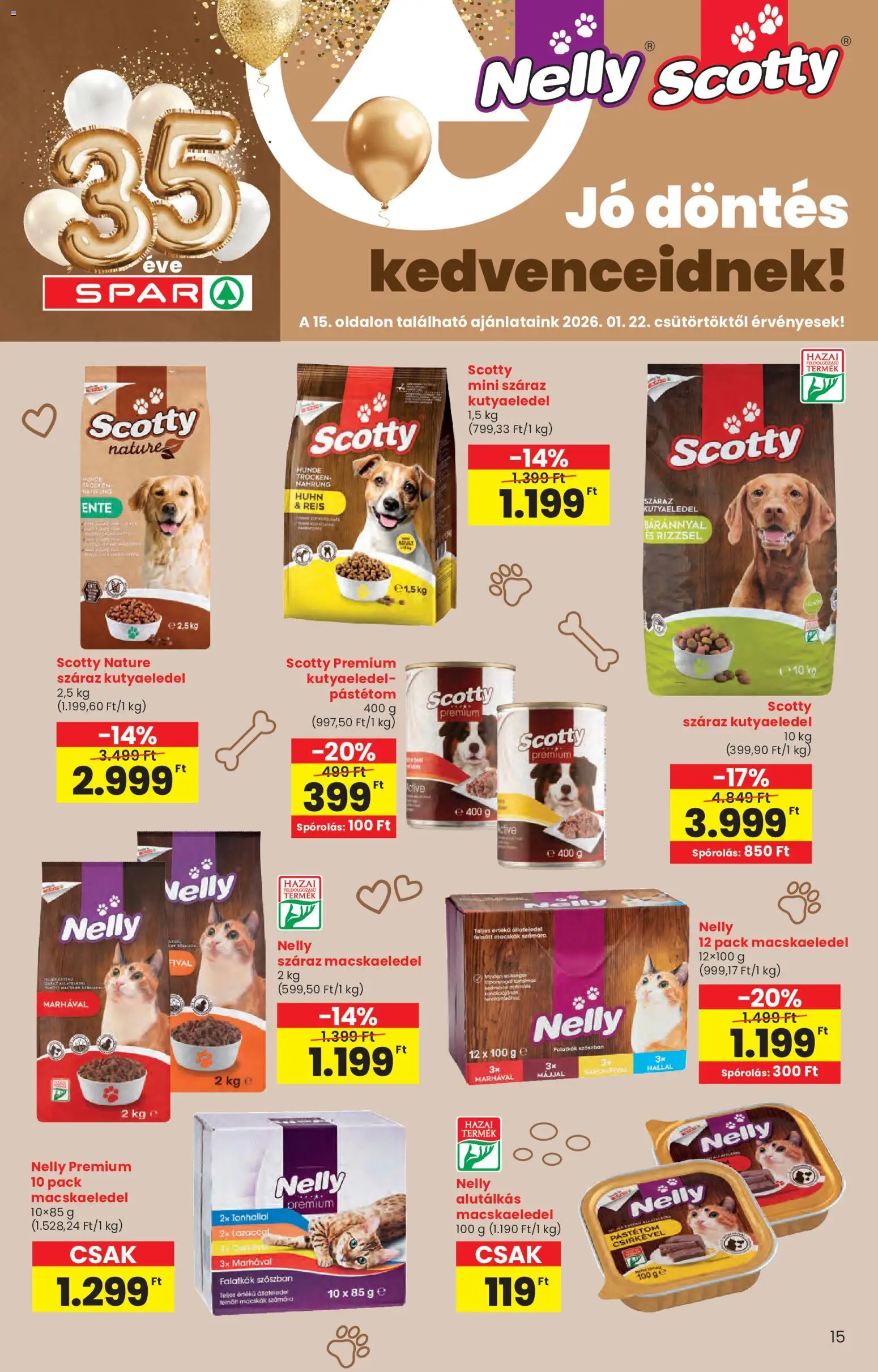 Interspar akciós ujság - amely érvényes a következő dátumtól: 21.01.2026 | Oldal: 15 | Termékek: Macskaeledel, Kutyaeledel, Pástétom