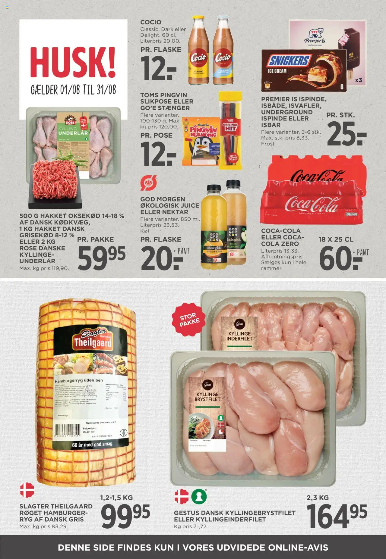Meny Tilbudsavis gyldig fra 08.08.2025 | Side: 8 | Produkter: Rammer, Oksekød, Is, Hamburgerryg