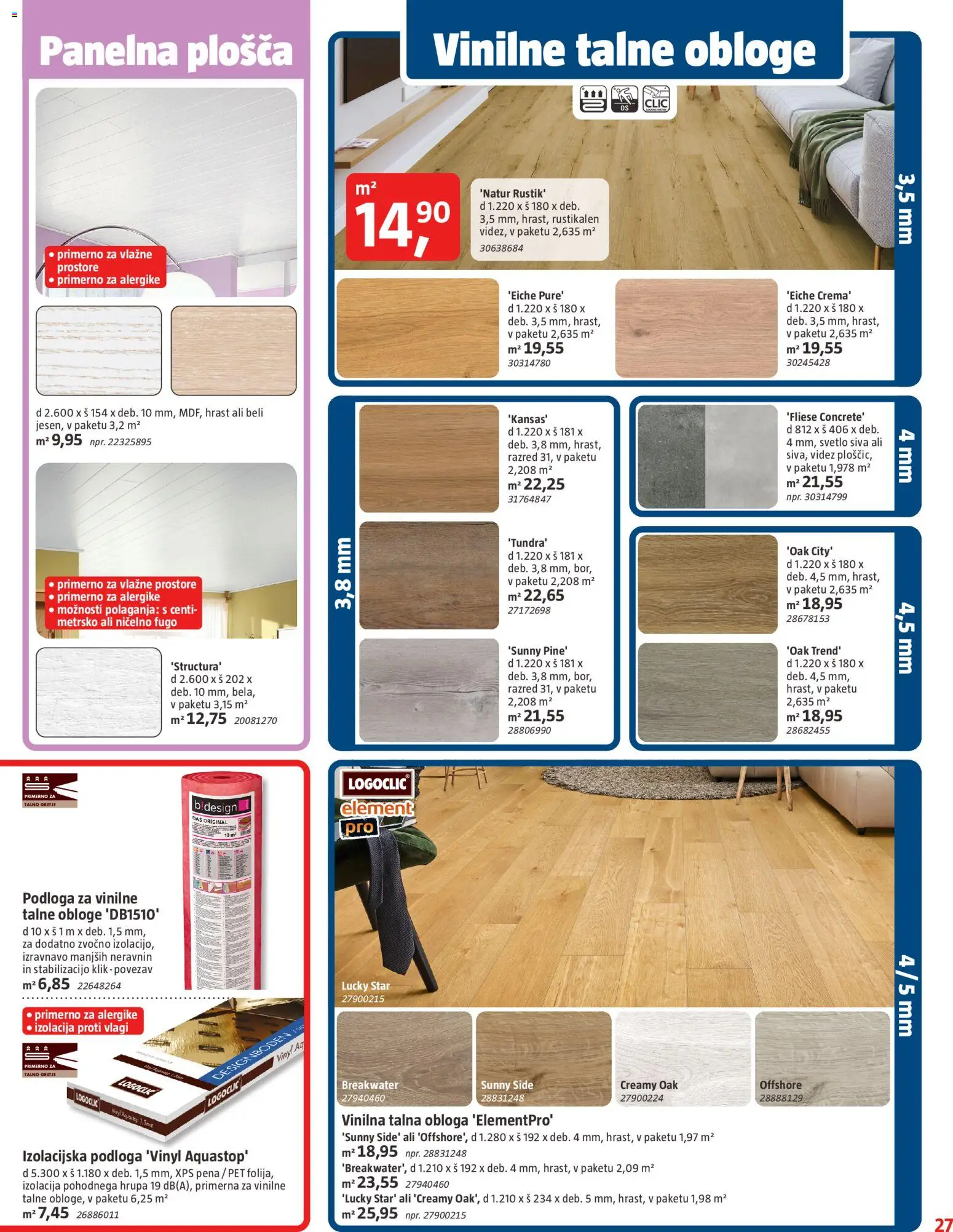 Novi Bauhaus katalog ponudbe – veljaven od 06.11.2025 | Stran: 27 | Izdelki: Talna obloga, Podloga, Vinilna talna obloga