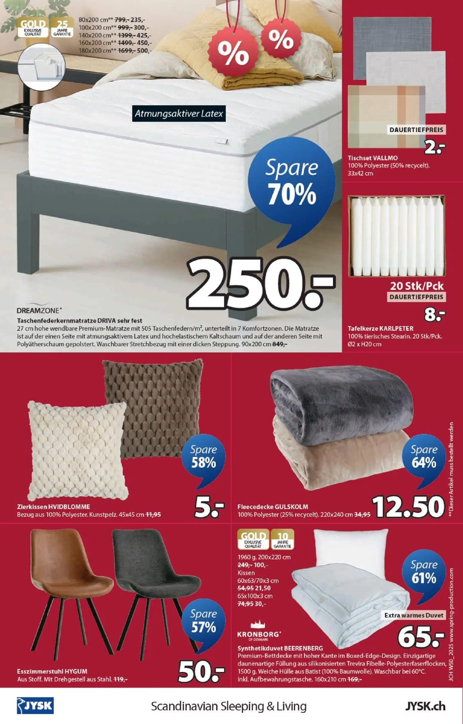 JYSK Aktionen – gültig ab 09.12.2025 | Seite: 16 | Produkte: Matratze, Kissen, Hülle