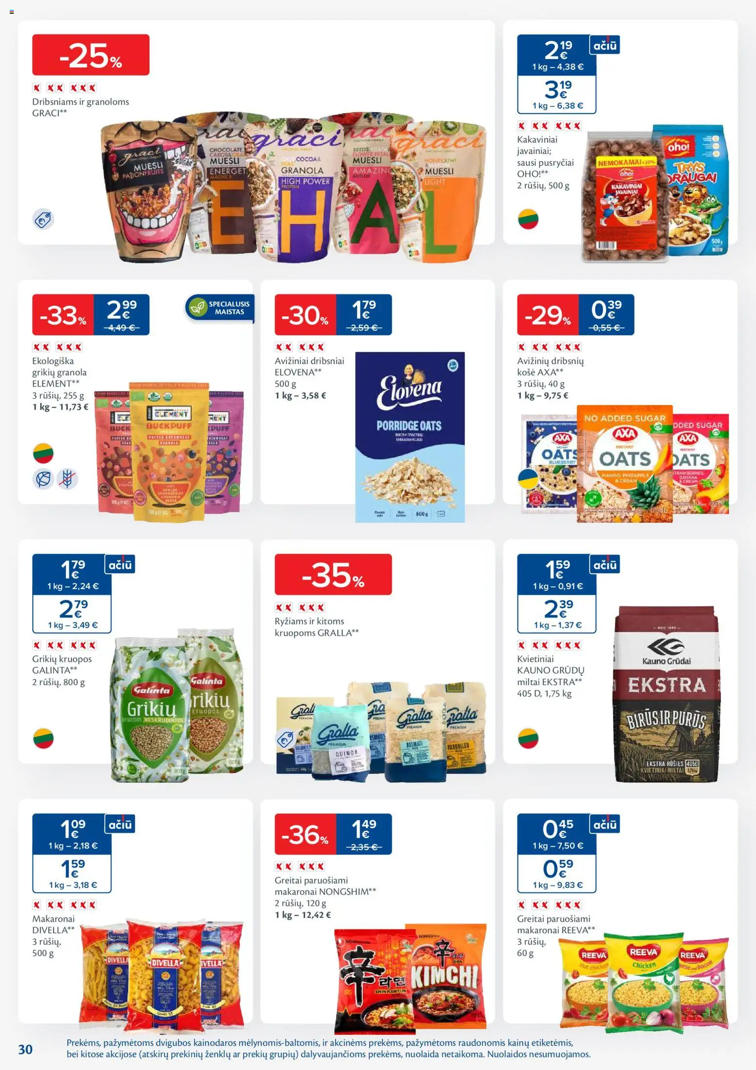 MAXIMA akcijos nuo 20.01.2026 | Puslapis: 30 | Prekių: Kruopos, Ryžiai, Dribsniai, Makaronai
