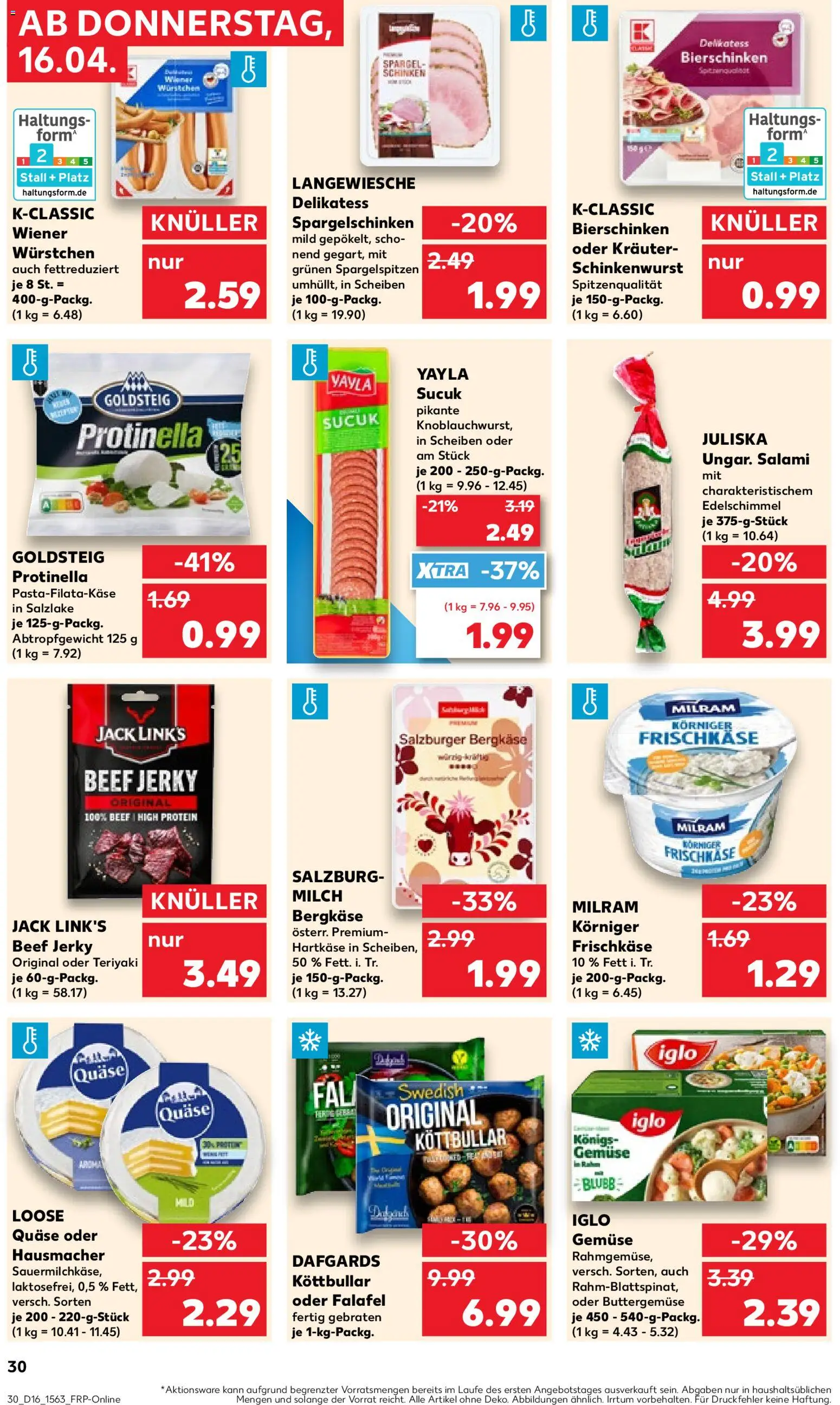 Kaufland Prospekt Hamburg	 – gültig ab 16.04.2026 | Seite: 30 | Produkte: Milch, Iglo, Spargel, Milram