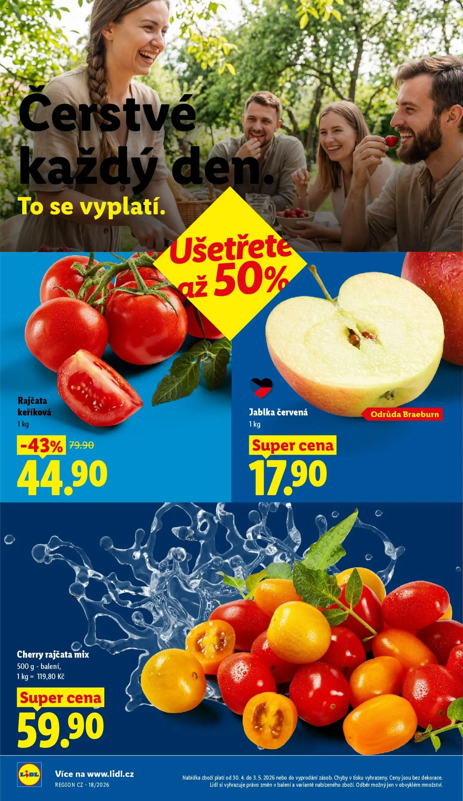 Lidl leták od 30.04.2026 | Strana: 10 | Produkty: Jablka, Rajčata, Cherry rajčata