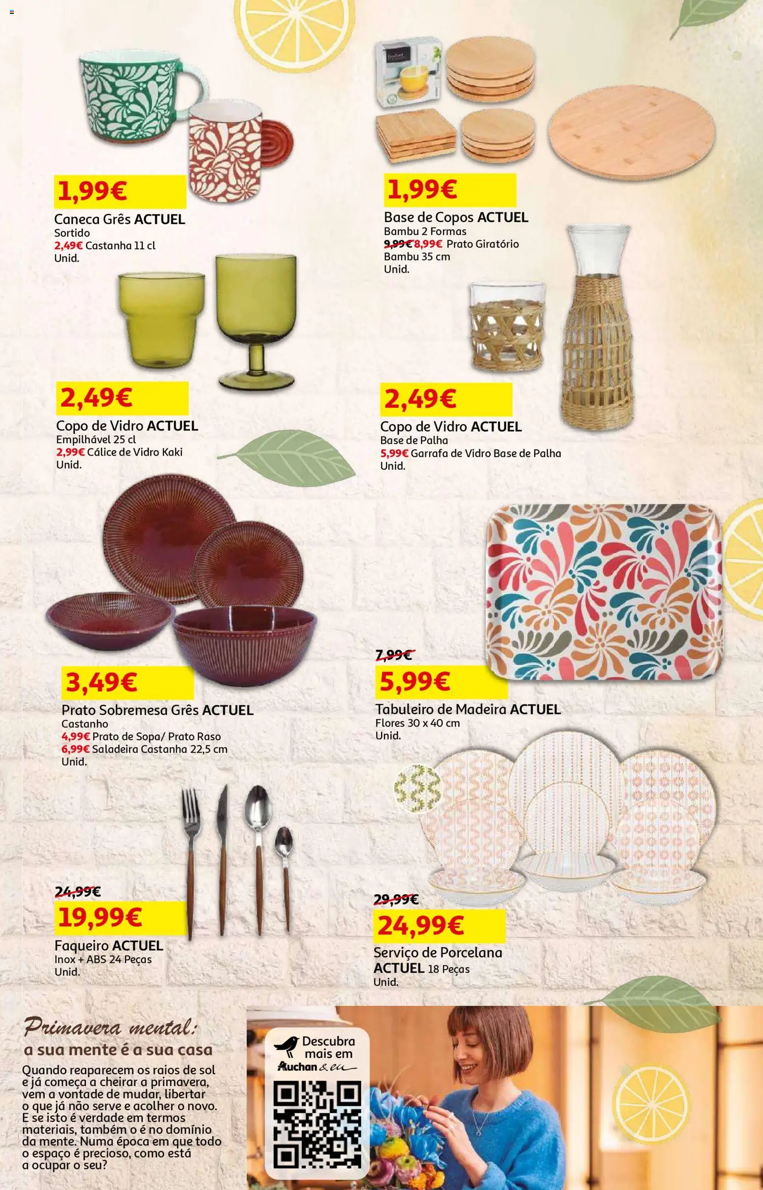 Auchan - Beleza Interiores Spring │ válido de 21.04.2026 | Página: 23 | Produtos: Copos, Flores, Caneca, Base