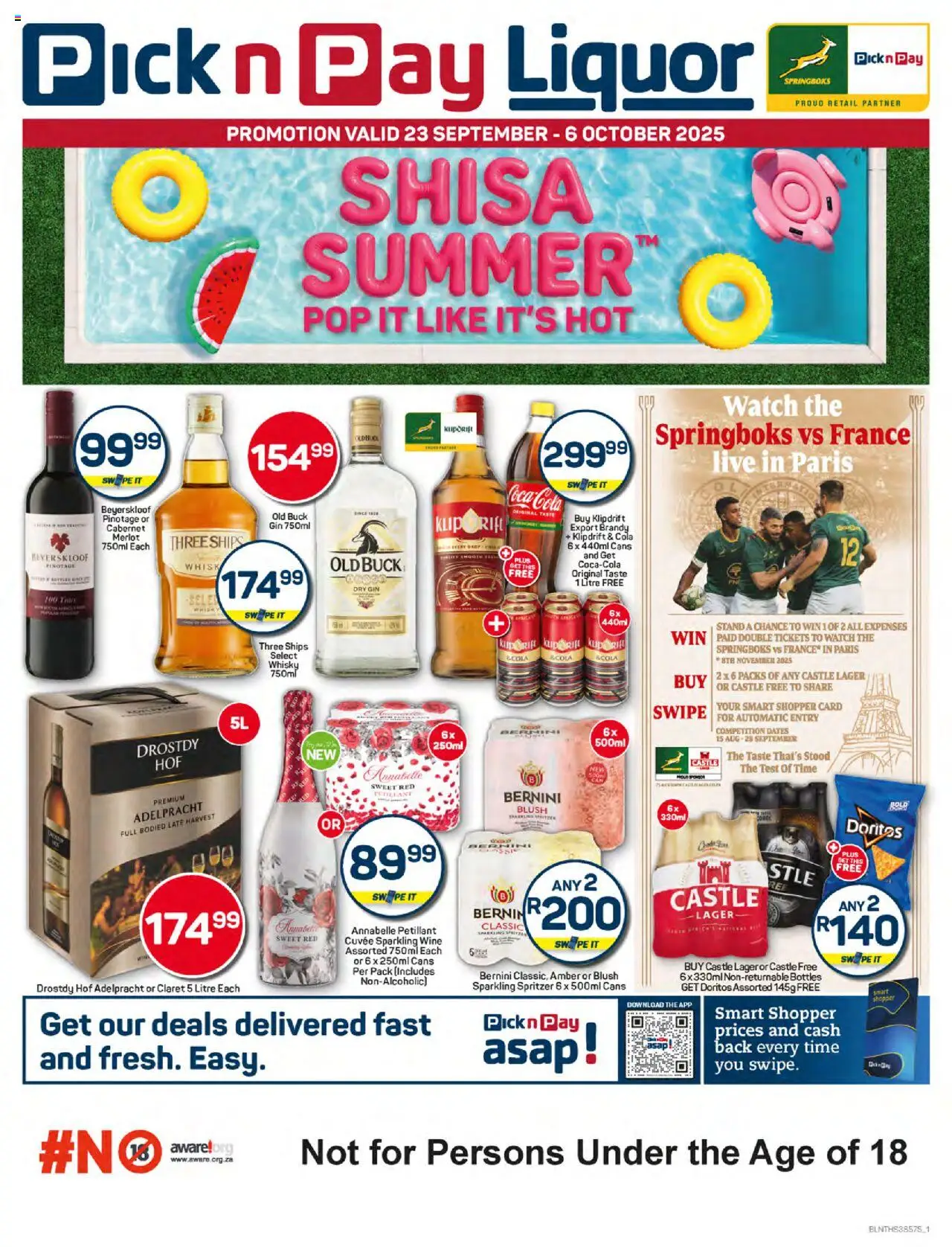 New Pick n Pay catalogue – valid from 23.09.2025 | Page: 1 | Products: Dates, Watch, Brandy, Gin