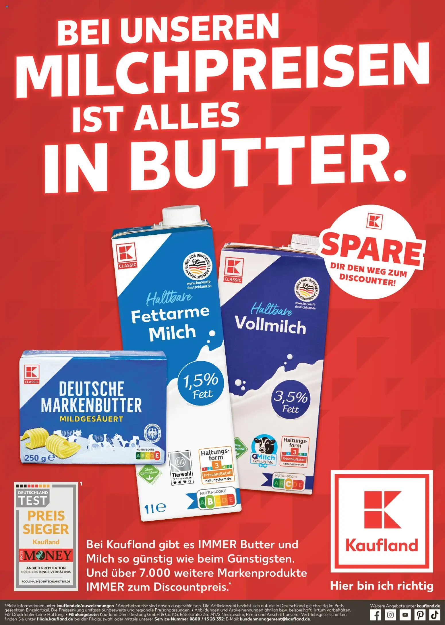 Kaufland prospekt Rostock	 – gültig ab 18.11.2025 | Seite: 1 | Produkte: Milch, Butter