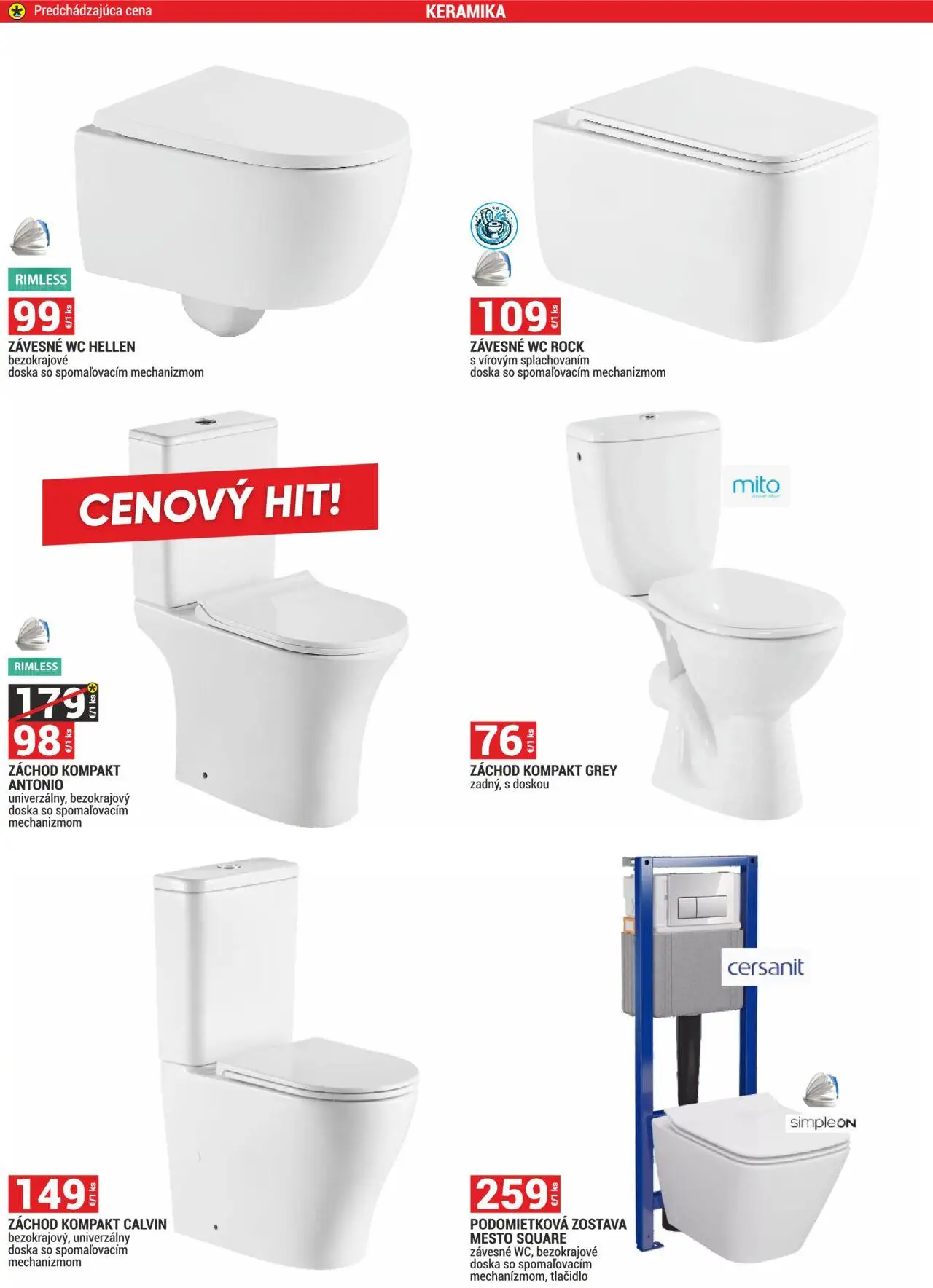 Nové Merkury Market akcie – leták je platný od 01.10.2025 | Strana: 41 | Produkty: Wc