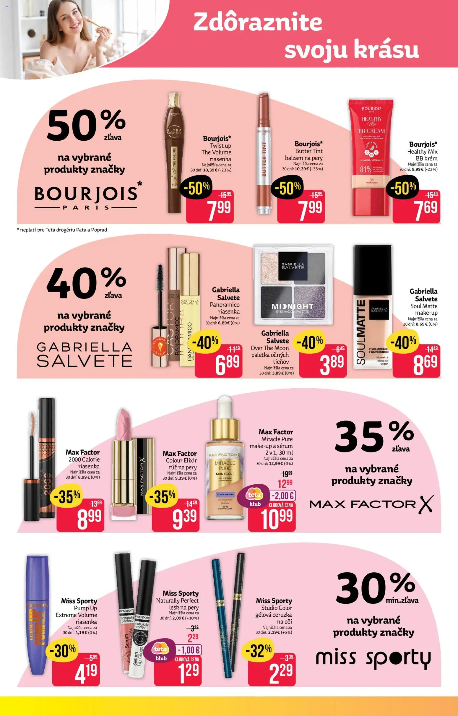 Nové Teta drogerie akcie – leták je platný od 19.01.2026 | Strana: 2 | Produkty: BB krém, Riasenka, Ceruzka, Krém