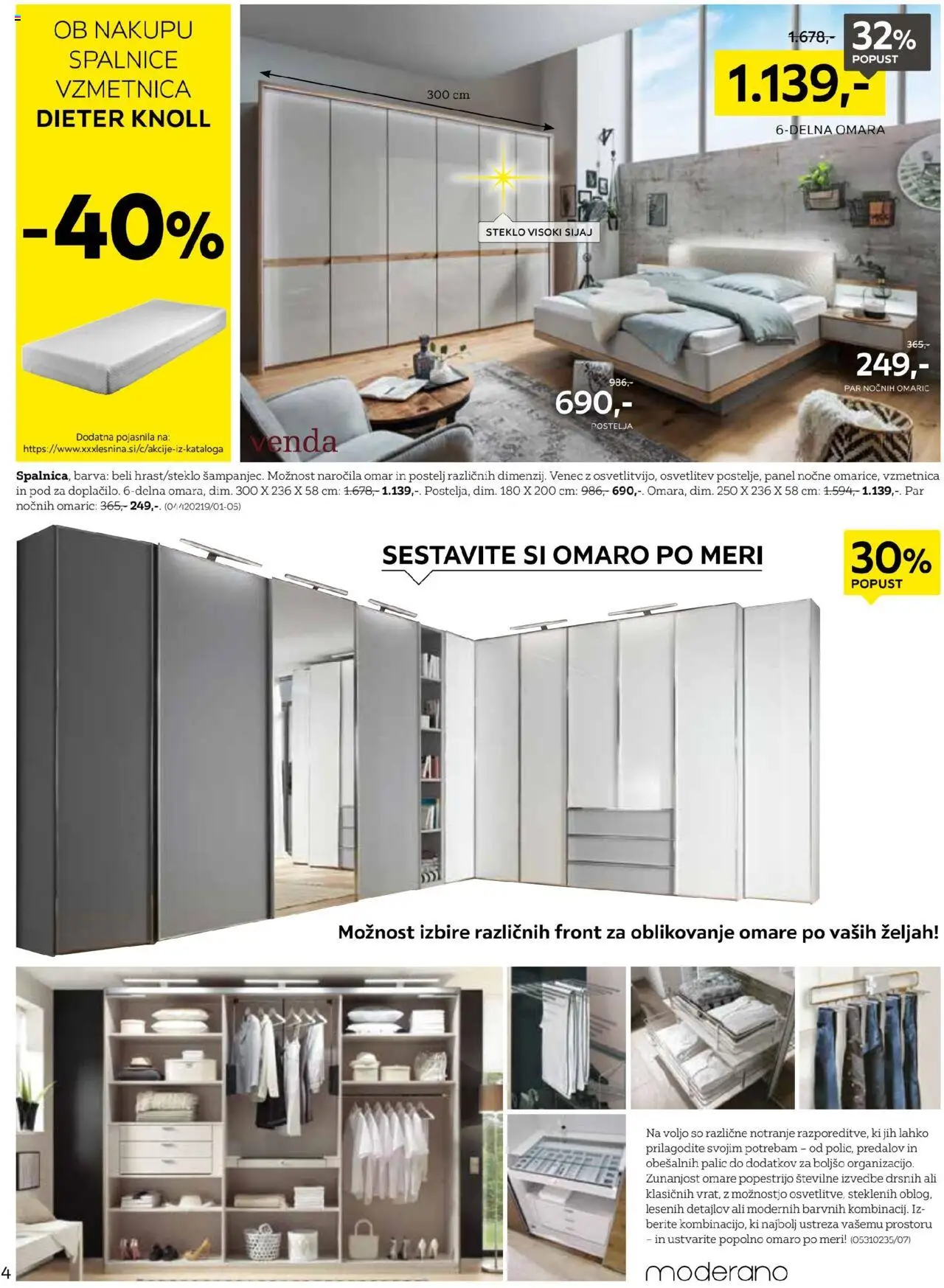 XXXL Lesnina katalog začetek novega poglavja │ velja od 19.08.2025 | Stran: 4 | Izdelki: Postelja, Vzmetnica, Omara, Barva