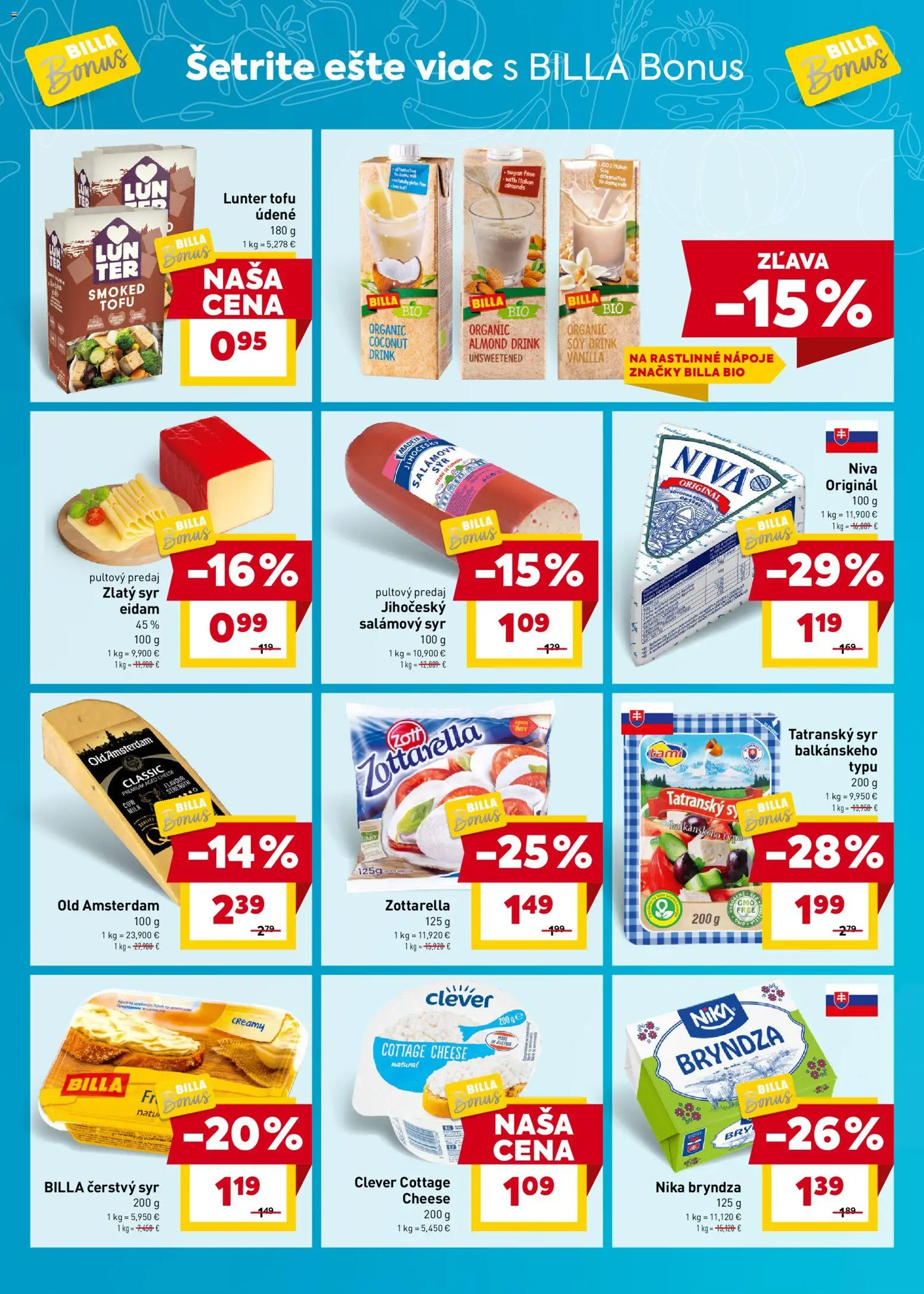 Nové Billa akcie – leták je platný od 03.12.2025 | Strana: 4 | Produkty: Syr, Eidam, Tofu, Bryndza