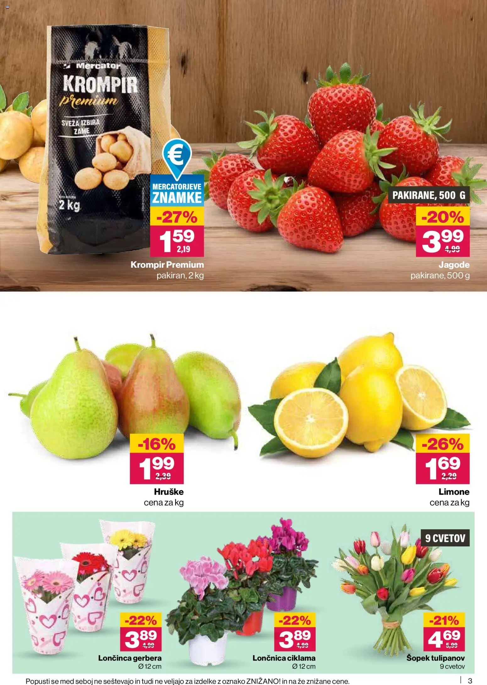 Novi Mercator katalog ponudbe – veljaven od 22.01.2026 | Stran: 3 | Izdelki: Šopek, Jagode, Krompir, Hruške