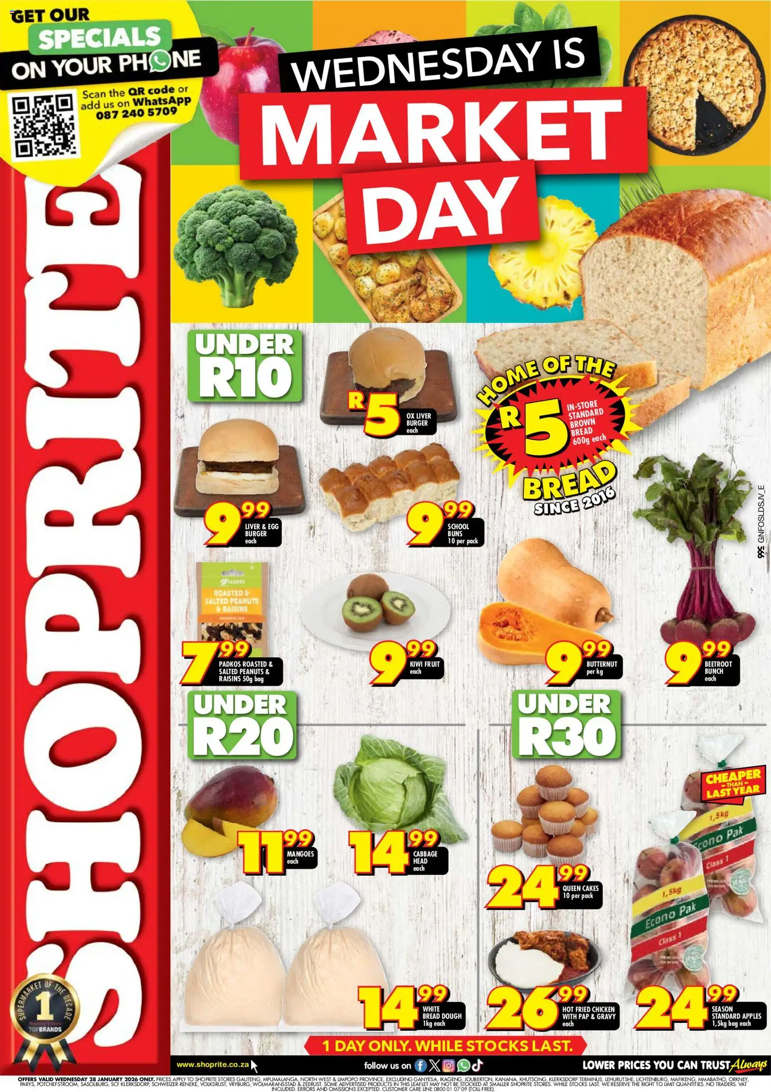 New Shoprite catalogue – valid from 28.01.2026 | Page: 1 | Products: Bag, Apples, Touca de banho, Raisins