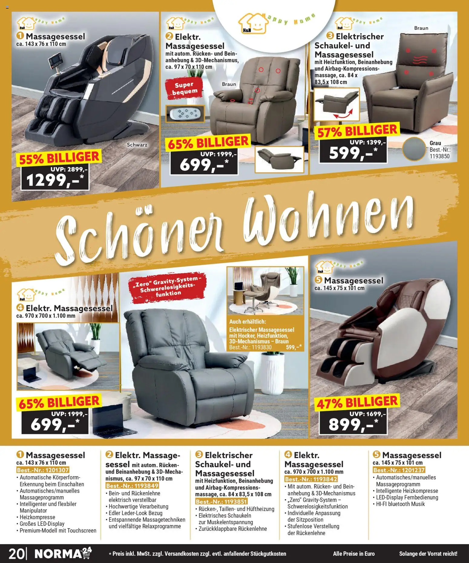 Norma Bestellmagazin November 2025 – gültig ab 01.11.2025 | Seite: 20 | Produkte: Hifi, Sessel