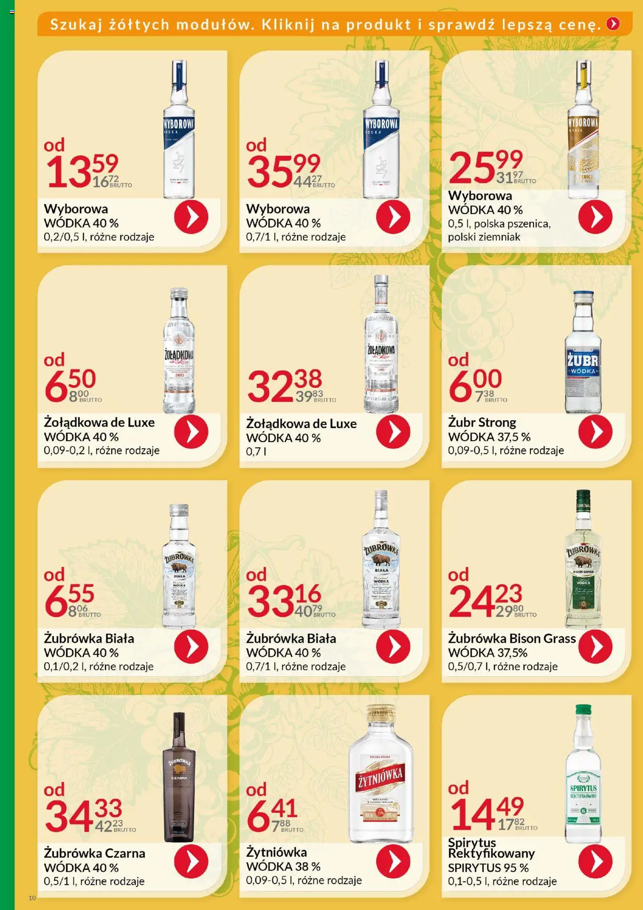 Eurocash Gazetka - Katalog Alkoholowy od 01.06.2025 | Strona: 10 | Produkty: Żubrówka czarna, Żubrówka, Żubrówka biała wódka, Vodka