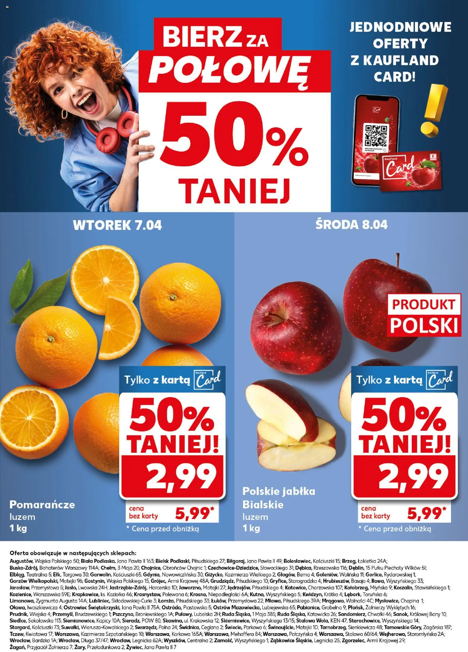 Kaufland Polsko leták - Mocny start od 07.04.2026 | Strana: 34 | Produkty: Jablka, Karty