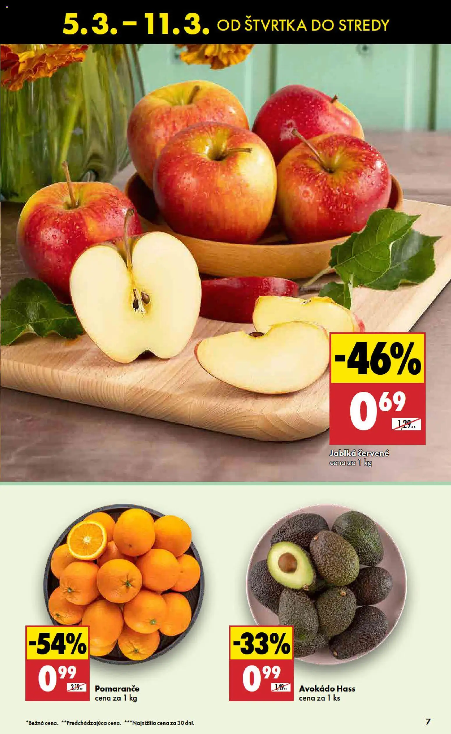 Nové Biedronka akcie – leták je platný od 05.03.2026 | Strana: 7 | Produkty: Jablká, Pomaranče, Avokádo