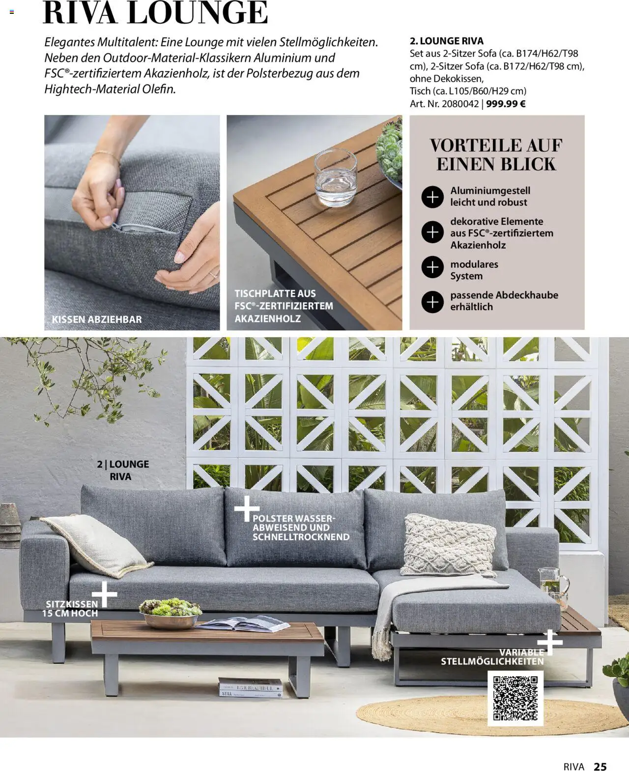 Dehner Gartenmöbel Trends 2025 gültig ab 20.01.2025 | Seite: 25 | Produkte: Wasser, Kissen, Sofa, Tisch