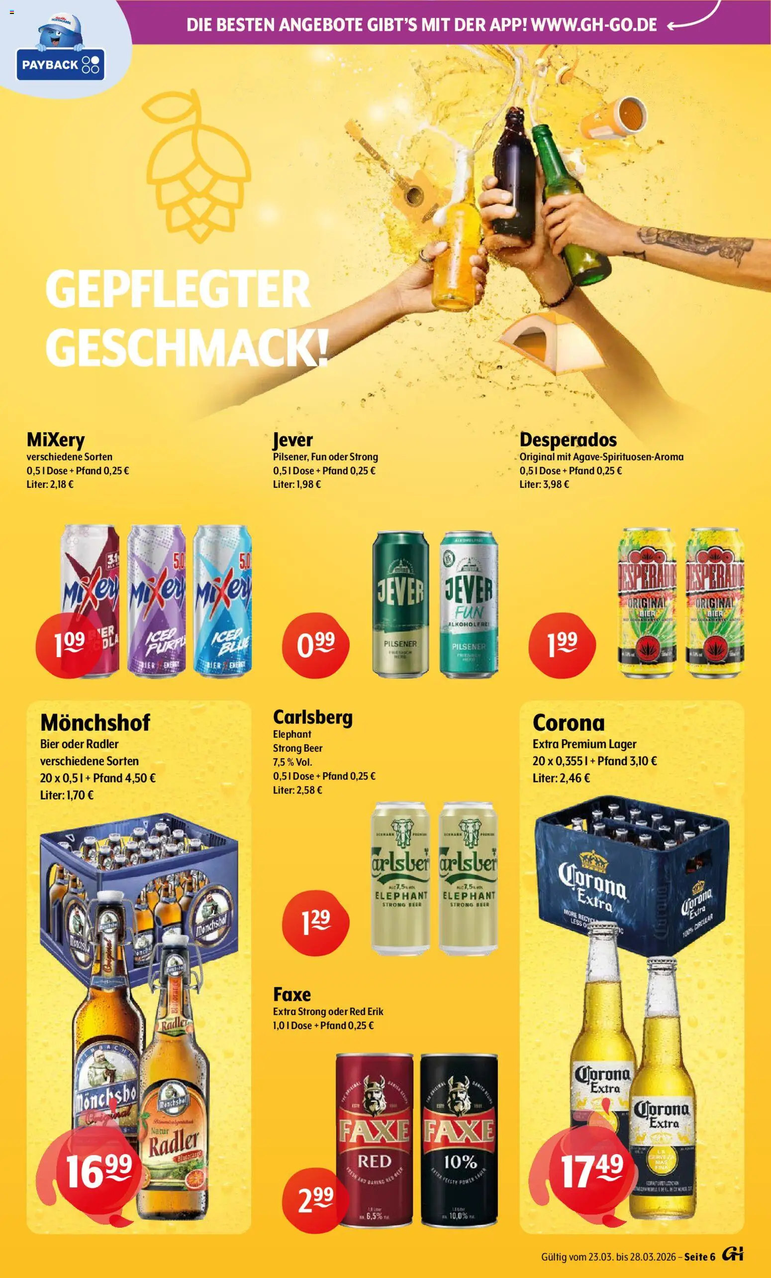 Getränke Hoffmann Prospekt 	 – gültig ab 23.03.2026 | Seite: 6 | Produkte: Carlsberg, Jever, Desperados, Mixery
