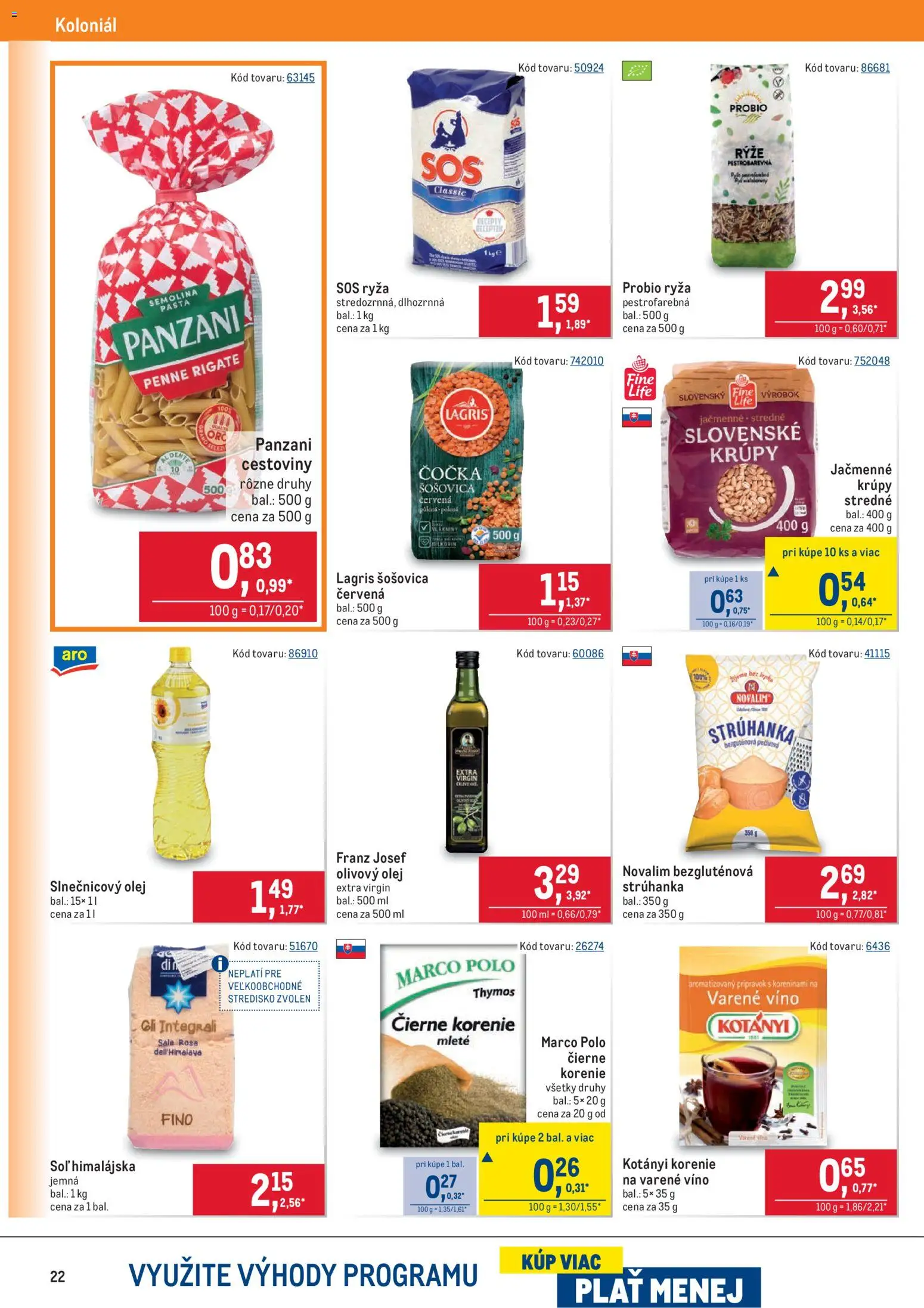 Nové Metro akcie – leták je platný od 22.10.2025 | Strana: 22 | Produkty: Penne, Čierne korenie, Šošovica, Korenie