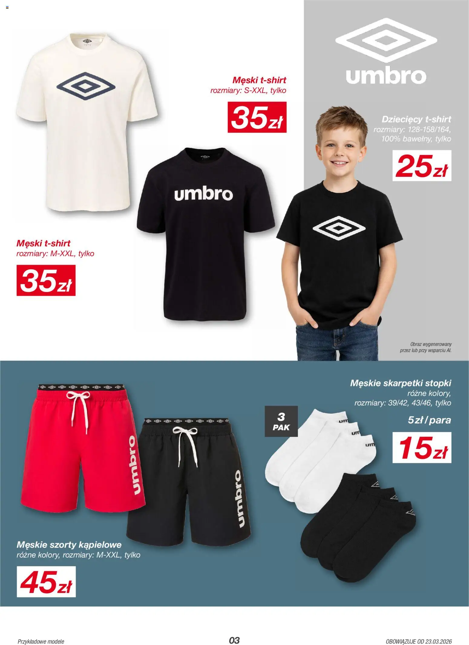 Kik gazetka od 23.03.2026 | Strona: 3 | Produkty: Szorty, Skarpetki