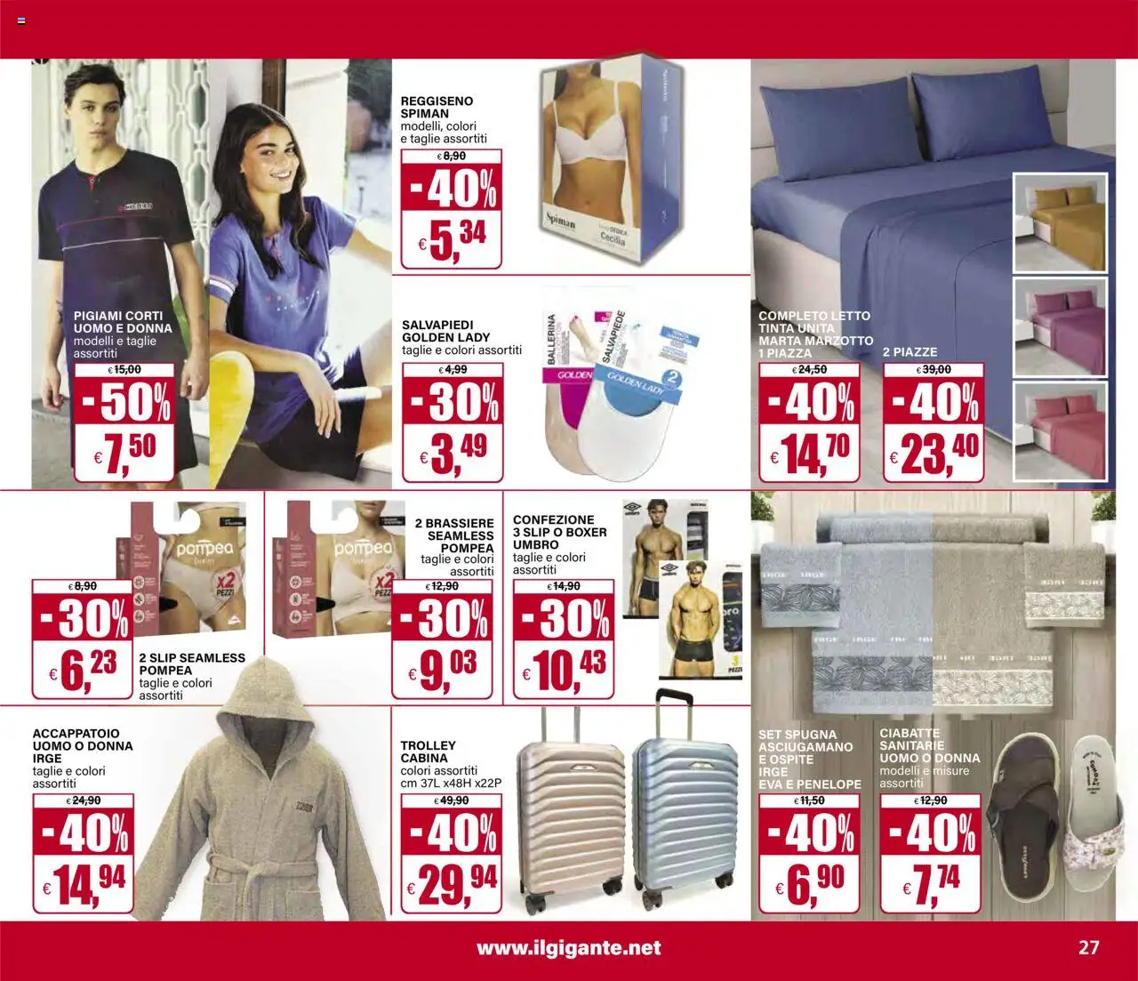 Volantino Il Gigante del 07.08.2025 | Pagina: 29 | Prodotti: Reggiseno, Ciabatte, Letto, Asciugamano