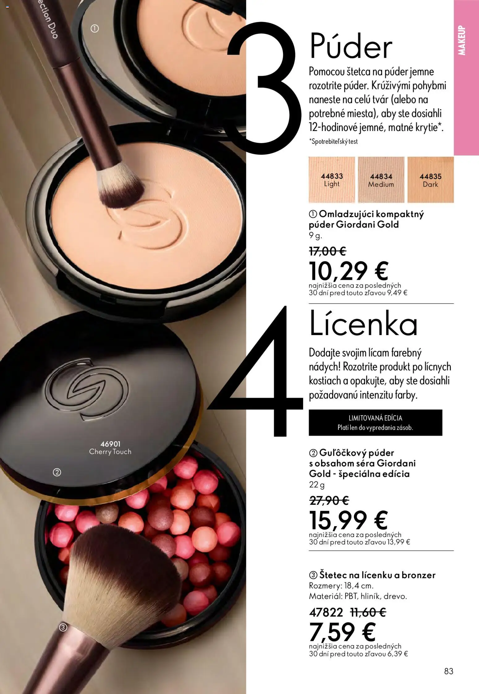 Nové Oriflame akcie – leták je platný od 25.03.2026 | Strana: 83 | Produkty: Púder, Bronzer, Lícenka, Štetec