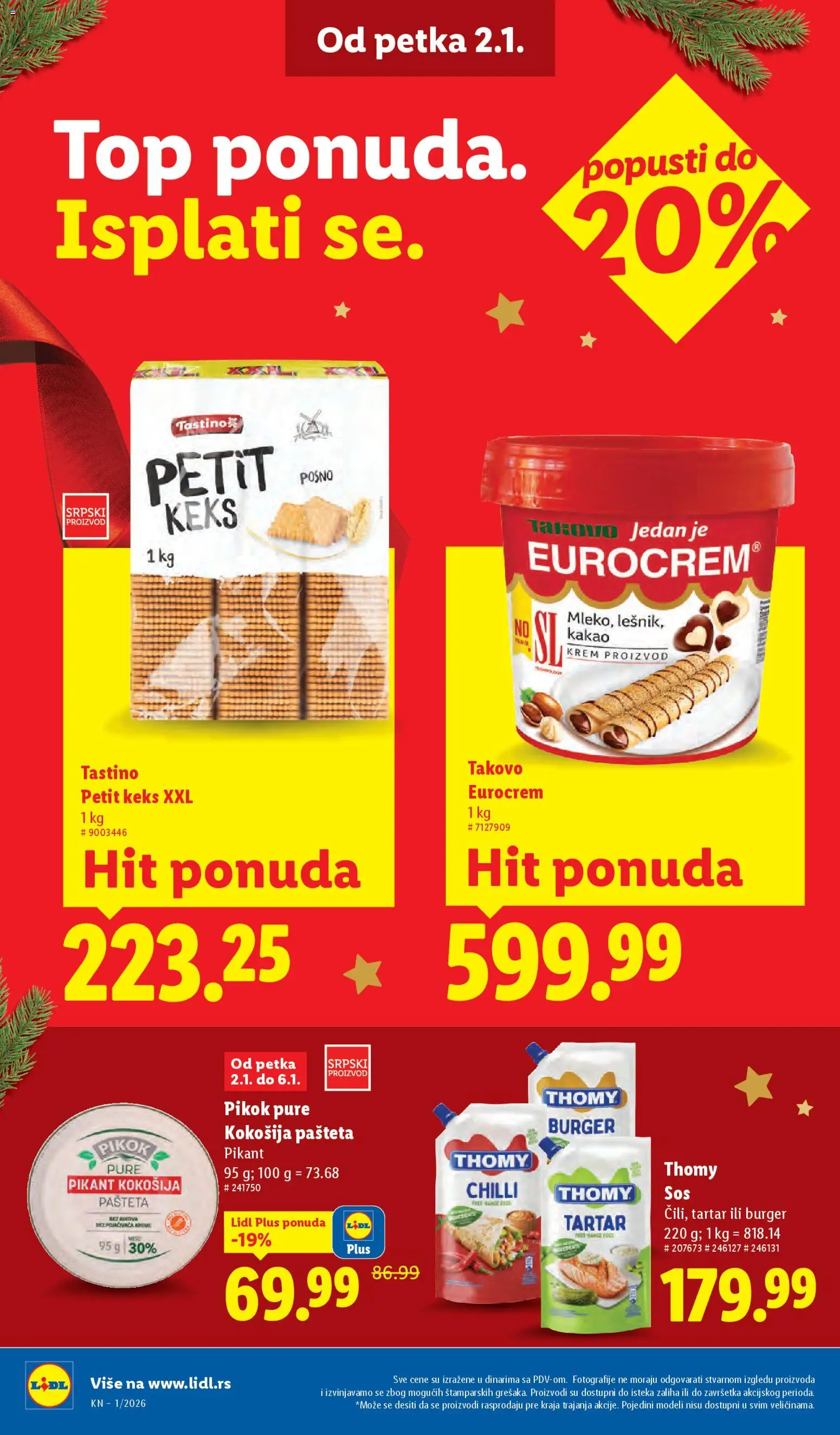 Lidl katalog - važi od 02.01.2026 | Strana: 26 | Proizvode: Keks, Burger, Sos, Pašteta