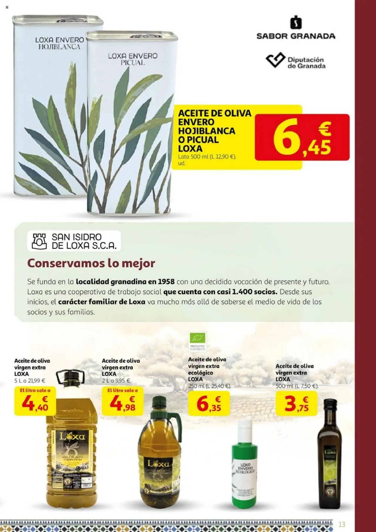 Alcampo - Granada sabe a tradición │ válido desde el 29.08.2025 | Página: 13 | Productos: Aceite, Aceite de oliva, Aceite de oliva virgen extra, Funda