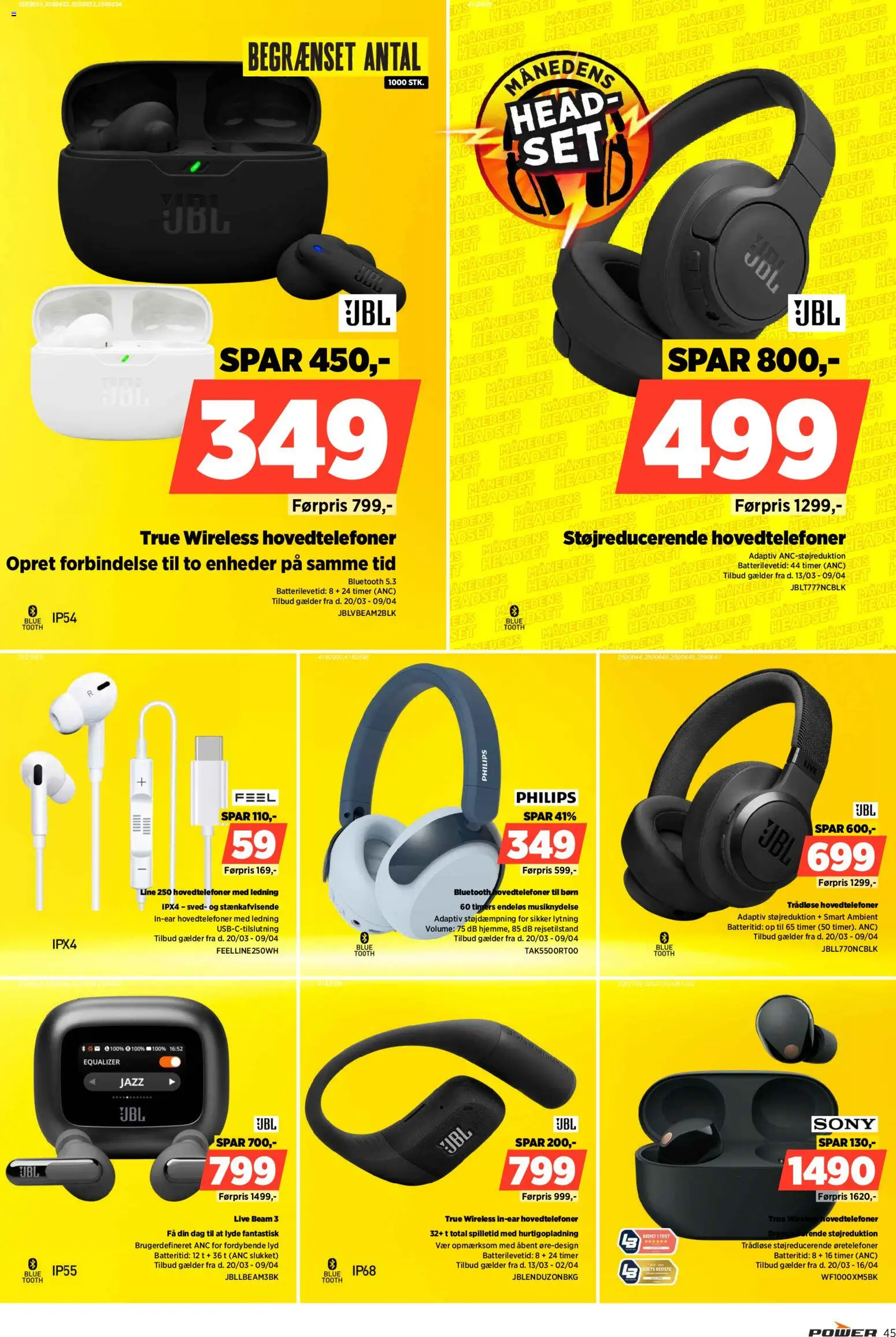 Power tilbudsavis – gyldig fra 01.04.2026 | Side: 45 | Produkter: Lyd, Hovedtelefoner