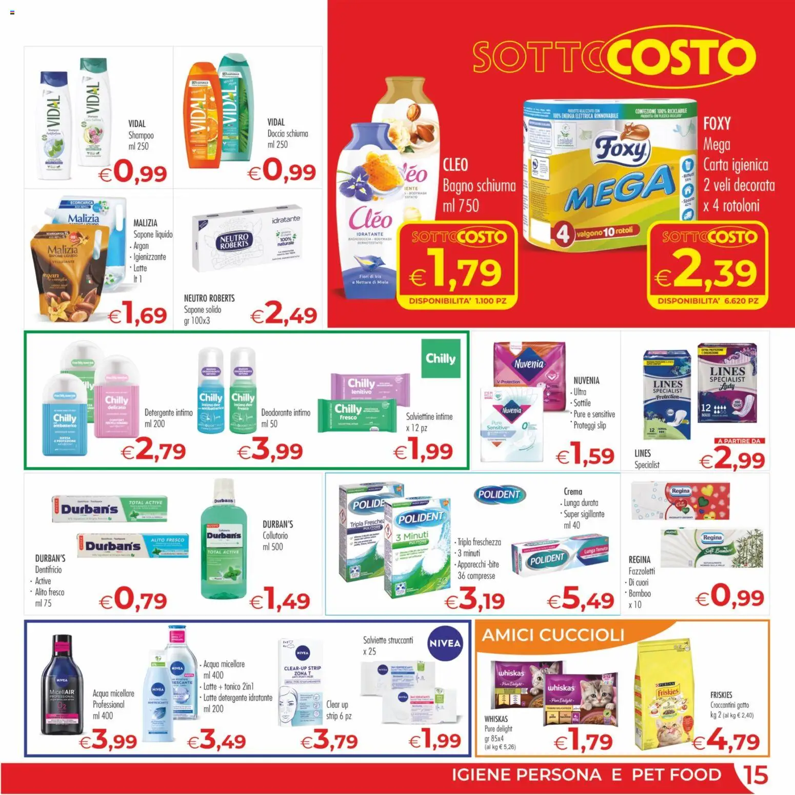 Volantino MerSi Supermercati del 04.03.2026 | Pagina: 15 | Prodotti: Carta igienica, Deodorante, Slip, Miele