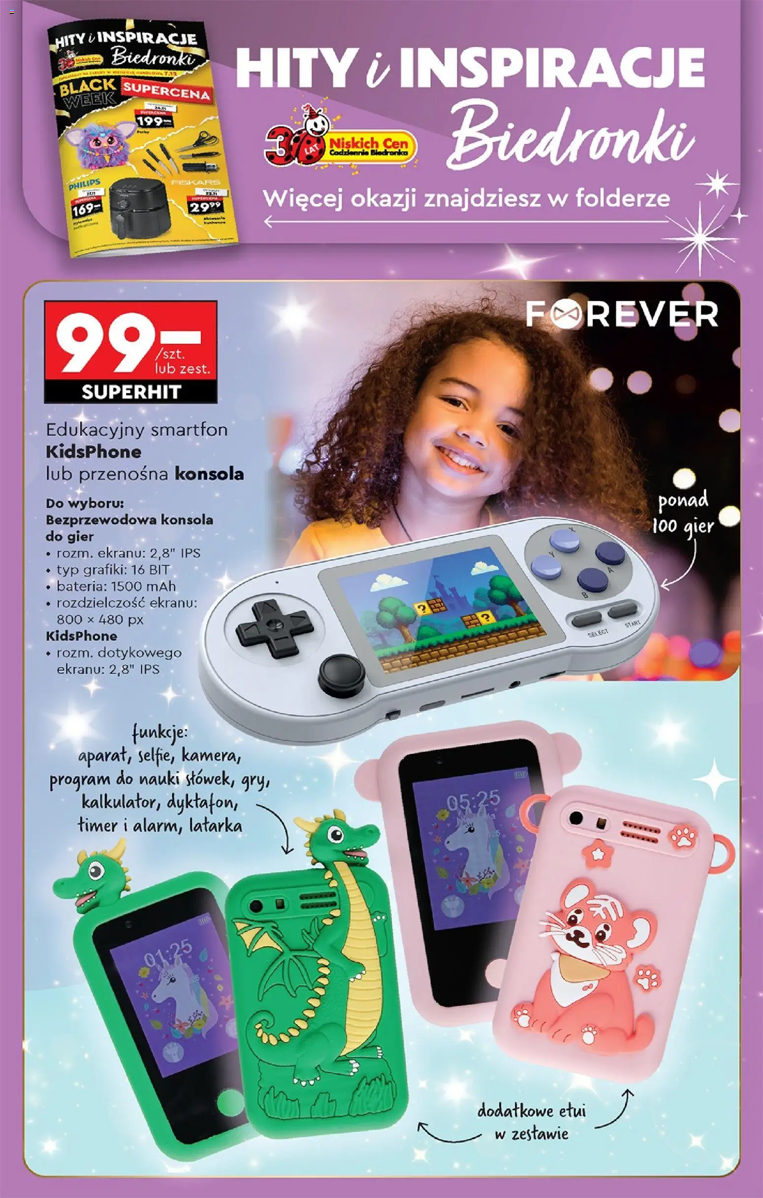 Biedronka Black Friday od 27.11.2025 | Strona: 84 | Produkty: Smartfon, Konsola do gier, Bateria, Konsola