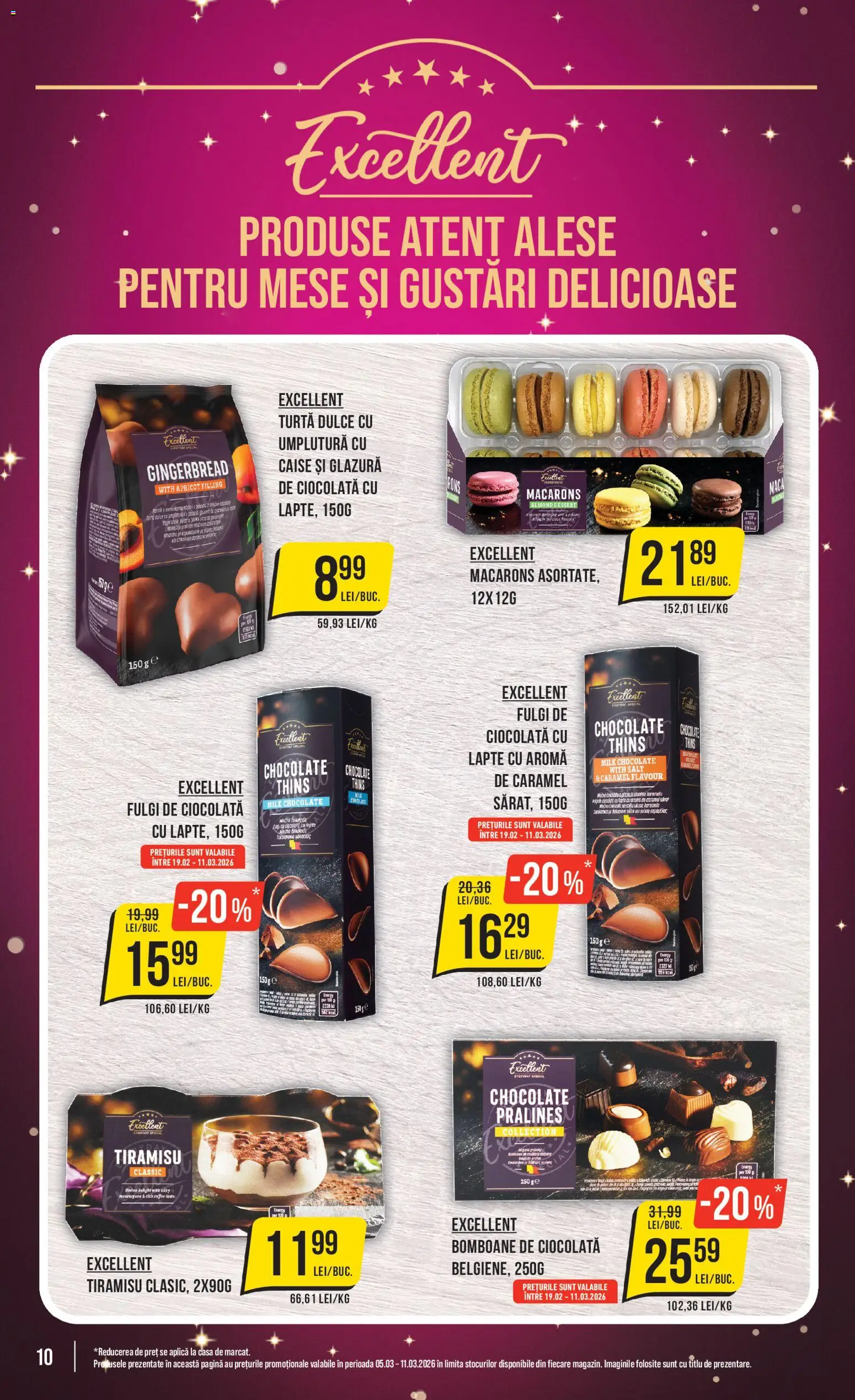 Noul catalog Mega Image – valabil de la 05.03.2026 | Pagină: 10 | Produse: Tiramisu, Ciocolată, Fulgi, Ahtapot
