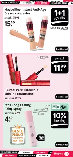 L'Oréal Paris Infaillible Skin Ink foundation, L'Oréal Paris Infaillible Skin Ink foundation - Voorbeeld van een folder van Etos, geldig van 06.10.2025 | Pagina: 12 | Producten: Kaart, Foundation, Concealer