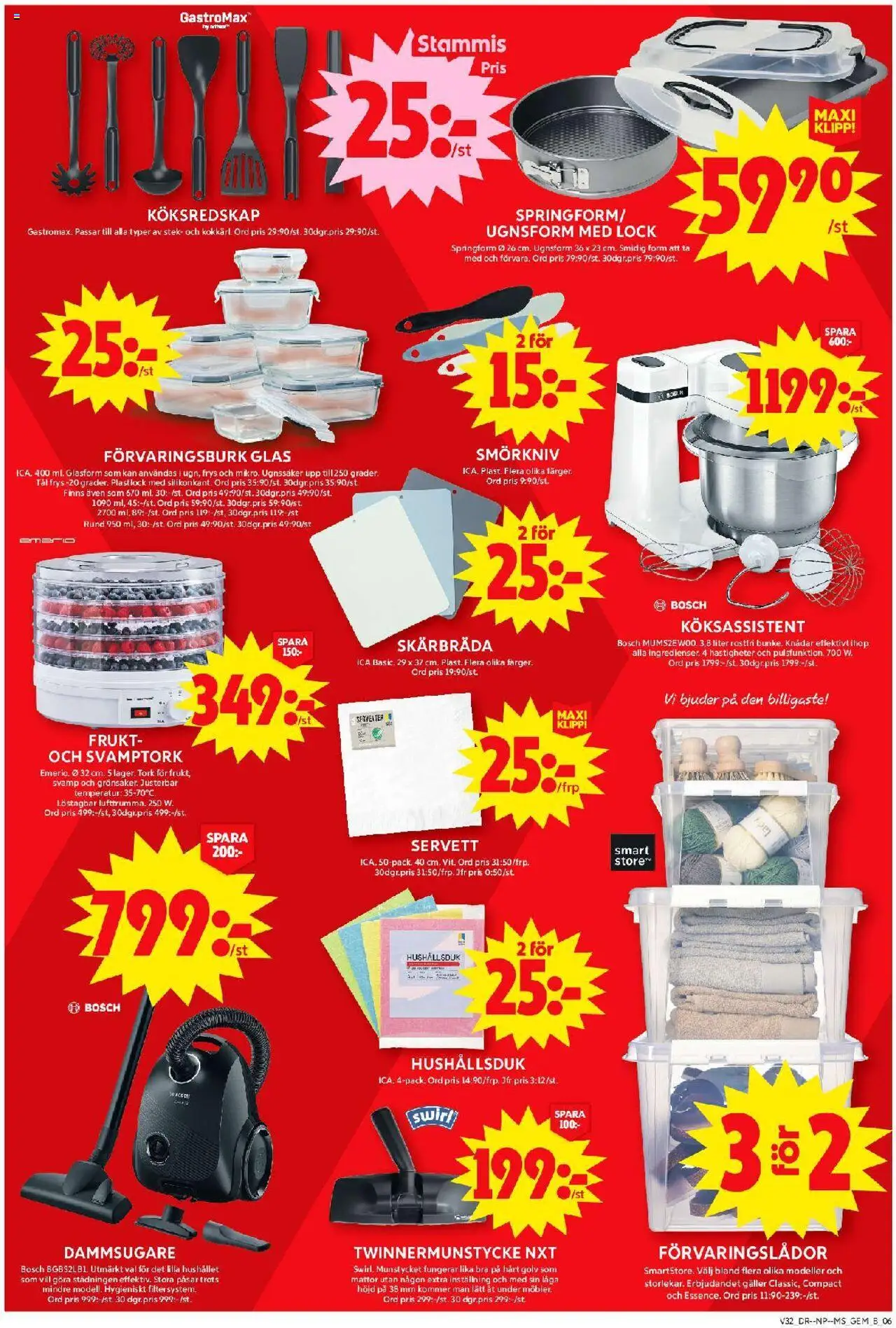 ICA Maxi reklamblad aktuell från 04.08.2025 | Sida: 8 | Produkter: Förvaringslådor, Svamp, Galler, Frys
