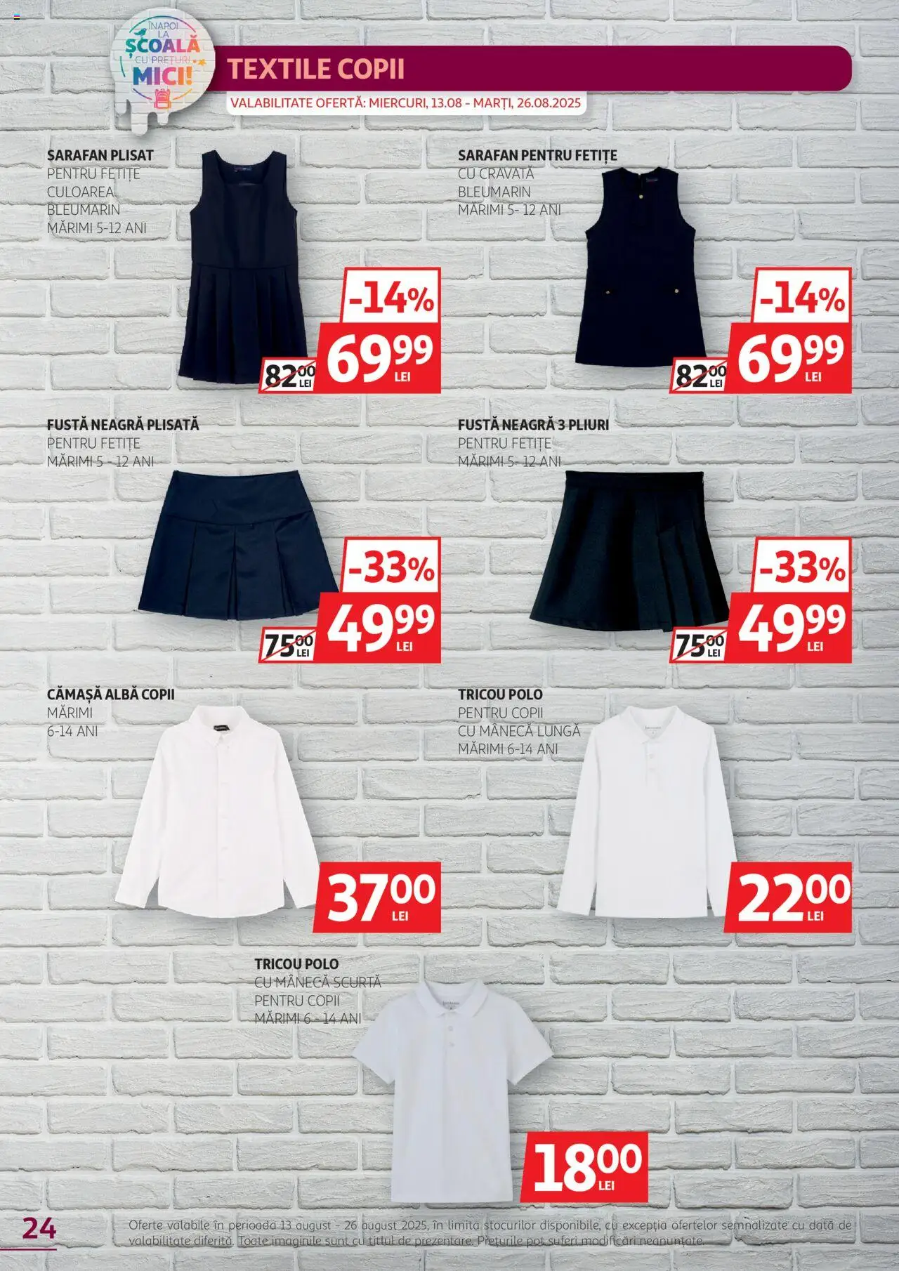 Catalog Auchan – valabil de la 13.08.2025 | Pagină: 24 | Produse: Mici, Tricou