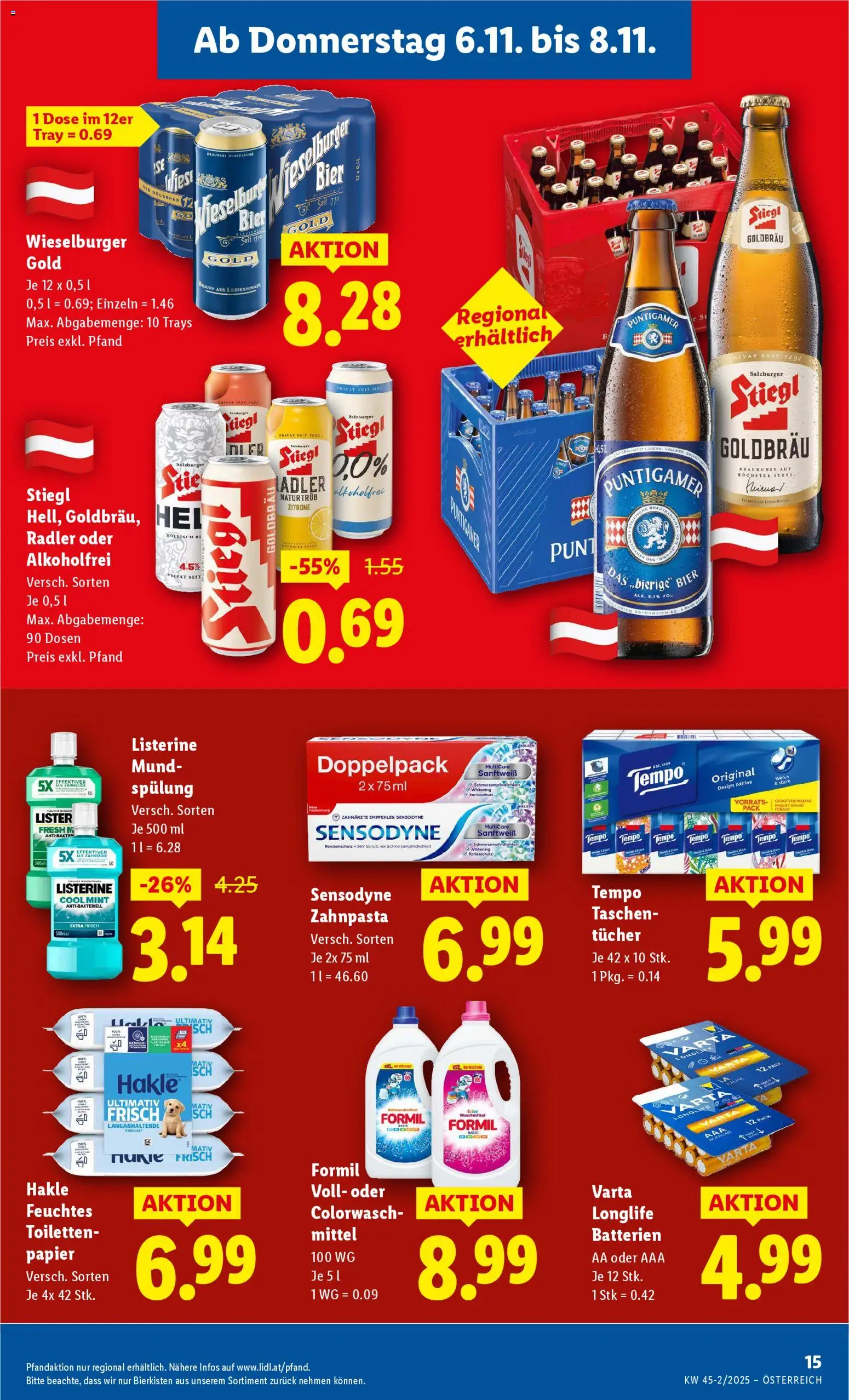 Lidl Flugblatt gültig ab 06.11.2025 | Seite: 17 | Produkte: Zitrone, Spülung, Bier, Zahnpasta
