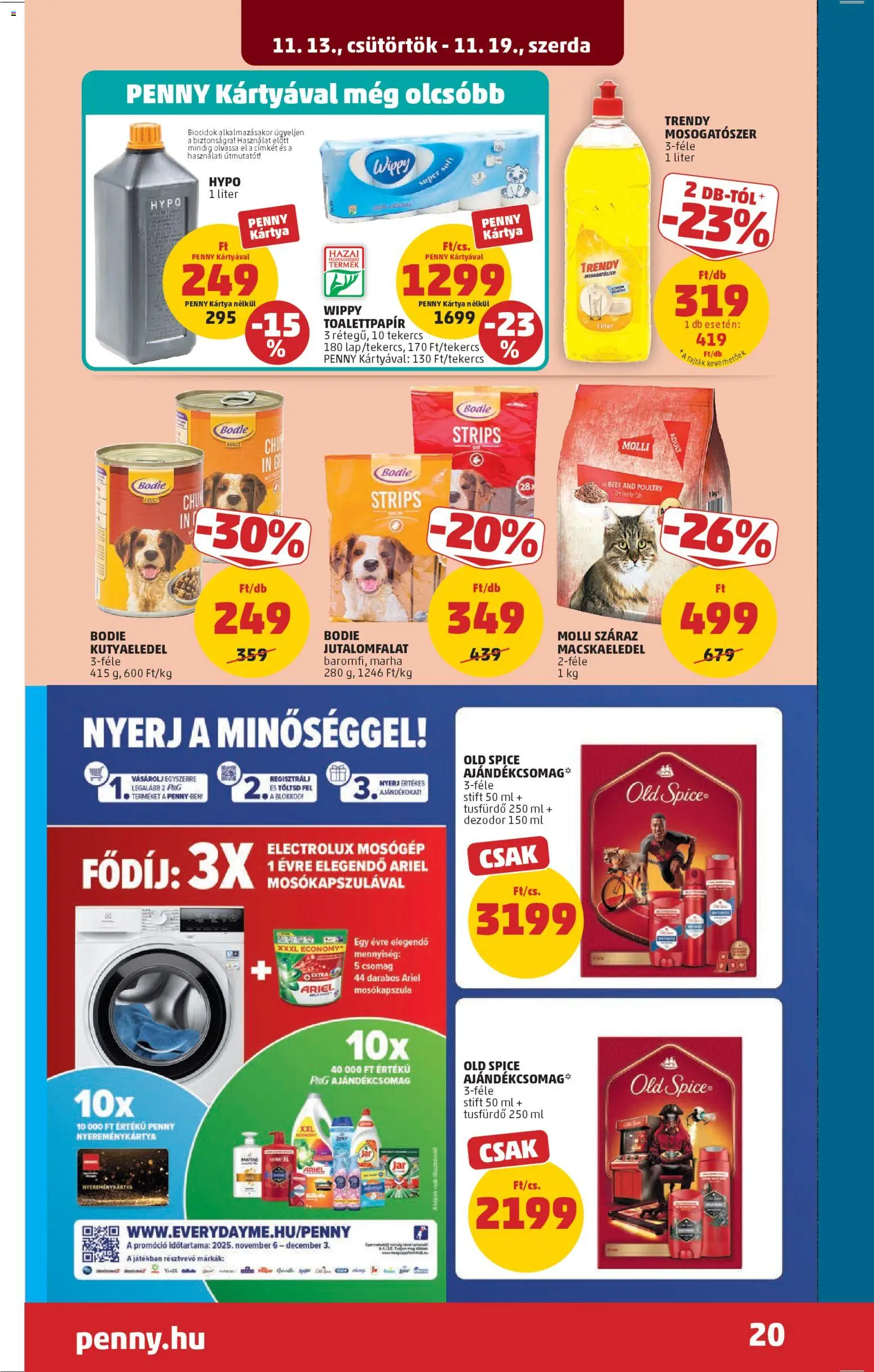 PENNY akciós ujság - amely érvényes a következő dátumtól: 13.11.2025 | Oldal: 24 | Termékek: Mosógép, Mosókapszula, Stift, Tusfürdő